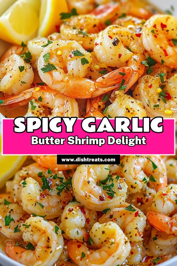 Indulge in this mouthwatering Spicy Garlic Butter Shrimp recipe that will quickly become one of your go-to easy shrimp dinners. Perfectly cooked shrimp tossed in a flavorful garlic butter sauce with just the right amount of heat makes for a delicious spicy shrimp dish. Ready in just 15 minutes, it's an ideal option for busy nights! Don’t miss out—try this recipe and savor the flavors tonight. Save this for your next dinner! #SpicyGarlicButterShrimp #ShrimpRecipes #EasyShrimpDinners #GarlicButterShrimp