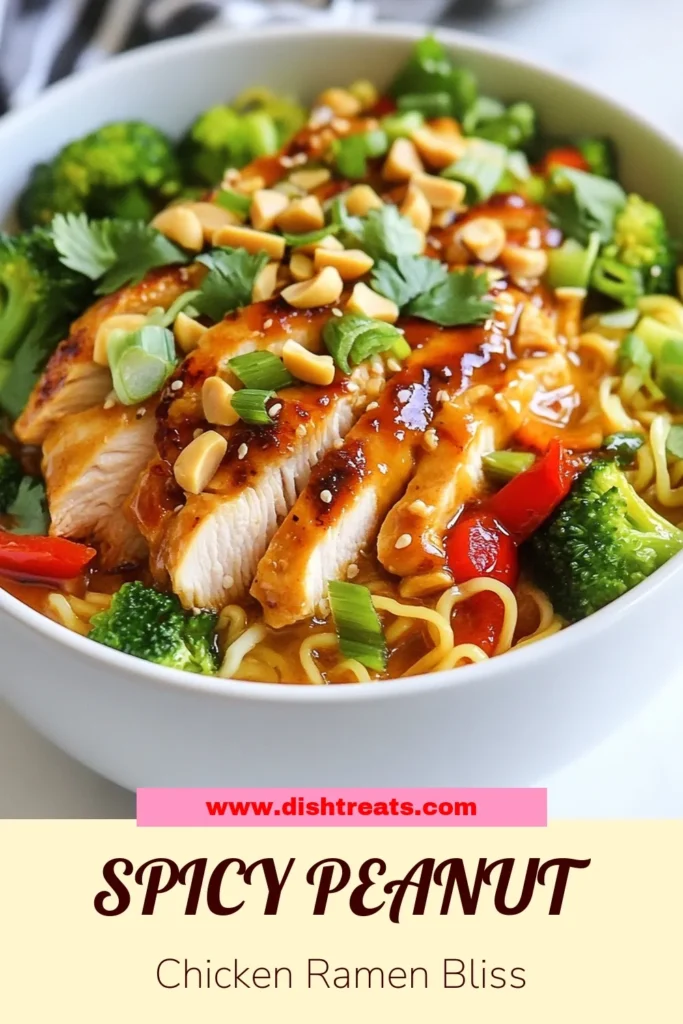 Discover the irresistible flavor of spicy peanut chicken ramen with this easy chicken ramen recipe! This bowl of spicy ramen noodles is loaded with marinated chicken, fresh veggies, and creamy peanut sauce that brings everything together. Perfect for a cozy meal, this peanut butter chicken curry-inspired dish is bound to impress. Save this recipe for a delightful dinner any night of the week! #SpicyPeanutChickenRamen #EasyRamenRecipes #SpicyRamenNoodles #ChickenRamenRecipe