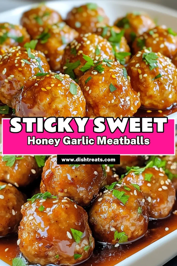 Looking for a delicious twist on dinner? Try these honey garlic meatballs! Made with ground turkey, these easy meatball recipes are perfect for a quick and satisfying meal. Baked turkey meatballs are drizzled with a flavorful honey garlic sauce, making them a standout dish. Ideal for family dinners, they combine taste and simplicity. Save this recipe for a healthy and tasty option! #HoneyGarlicMeatballs #GroundTurkeyRecipes #EasyMeatballRecipes #TurkeyMeatballsWithSauce