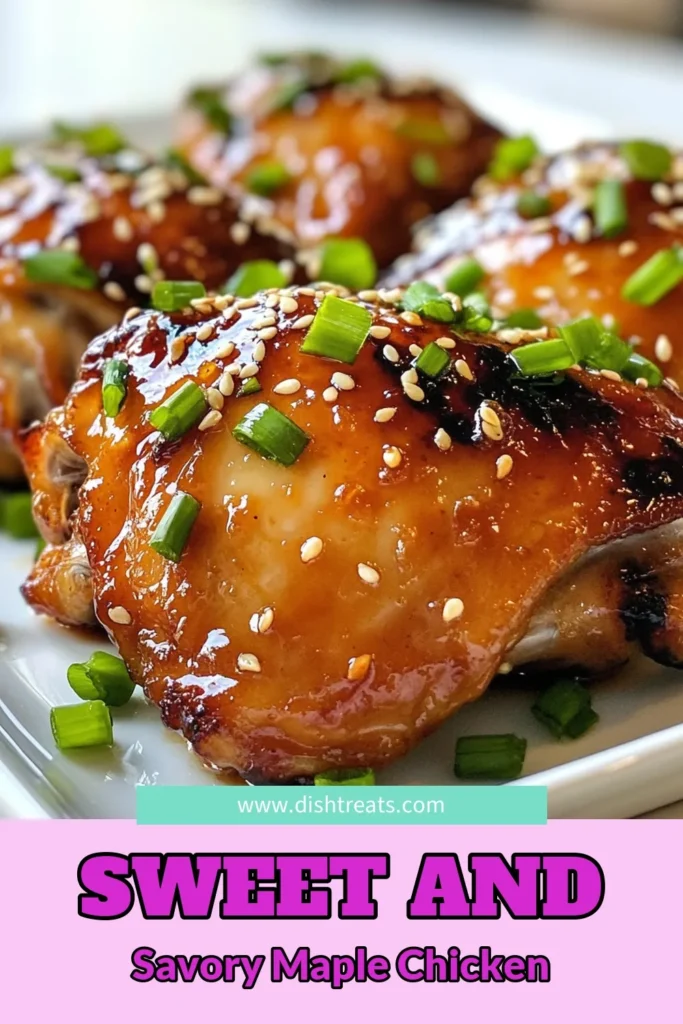 Indulge in the rich flavors of maple soy glazed chicken thighs! This easy glazed chicken recipe features tender, juicy chicken thighs baked to perfection with a savory chicken glaze that will elevate any meal. Perfect for weeknight dinners, these baked chicken thighs are simple to prepare. Get ready for a delicious dinner everyone will love! Save this maple soy glazed chicken recipe for your next cooking adventure! #ChickenRecipes #GlazedChicken #EasyDinner #MapleSoyGlaze