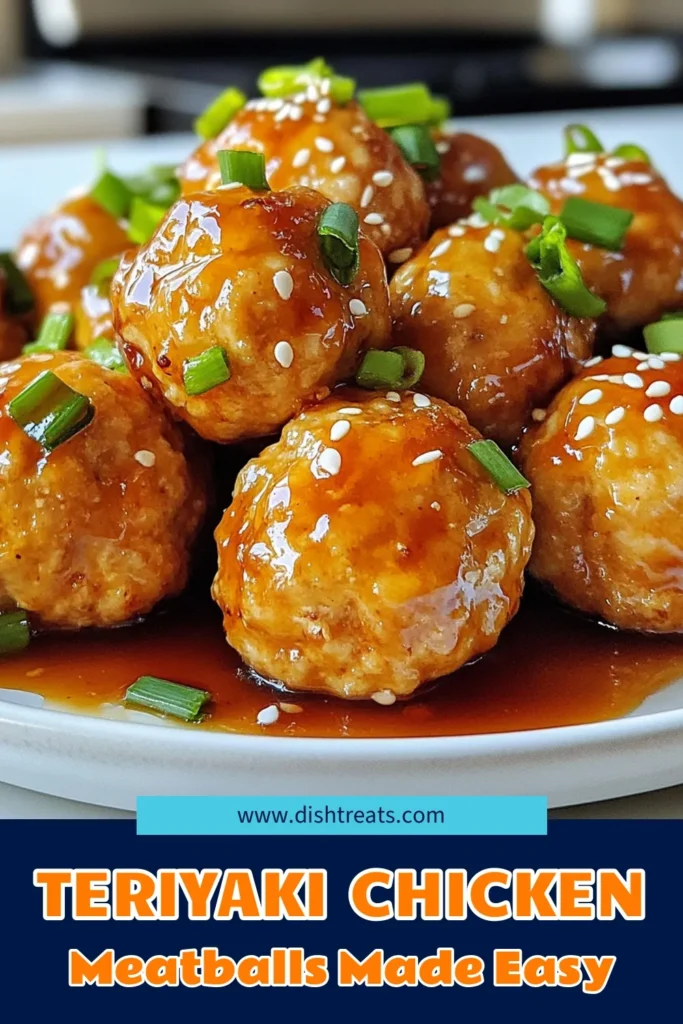 Discover the deliciousness of teriyaki chicken meatballs with this easy meatball recipe! These baked chicken meatballs are made with ground chicken, fresh ingredients, and a homemade teriyaki sauce that adds a flavorful twist. Perfect for a healthy meal, they are quick to prepare and a crowd-pleaser. Try this recipe today and elevate your dinner game! Save and share for later! #TeriyakiChickenMeatballs #EasyMeatballRecipe #HealthyChickenMeatballs #BakedChickenMeatballs