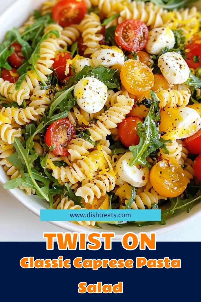 Discover this delicious Caprese pasta salad, your perfect fresh pasta salad recipe for summer! With juicy cherry tomatoes, creamy mozzarella, and a zesty balsamic dressing, this easy summer pasta salad is a must-try. Ideal for picnics and gatherings, it combines vibrant flavors with minimal effort. Don't miss out on this delightful cherry tomato mozzarella salad that will impress your guests. Save this recipe and enjoy a taste of summer! #CapresePastaSalad #PastaSalad #SummerRecipes #EasyRecipes