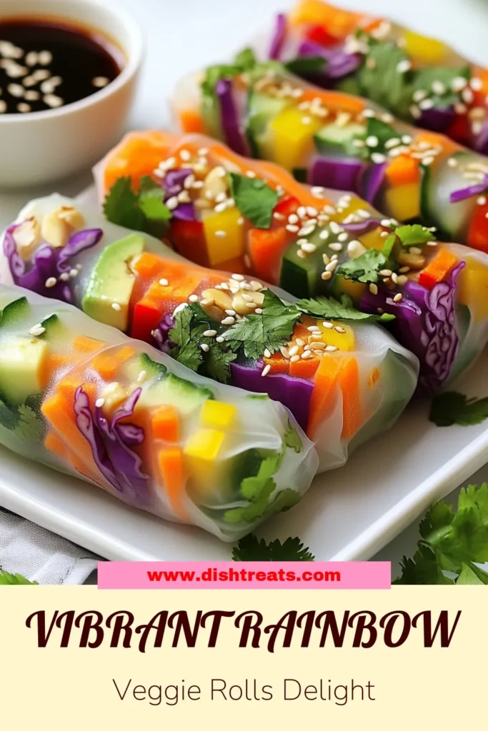 Discover the vibrant and healthy Rainbow Veggie Spring Rolls, a delightful twist on classic Rice Paper Vegetable Rolls. This Fresh Veggie Spring Rolls Recipe is perfect for a light meal or snack. Pair your vegan spring rolls with a delicious Healthy Spring Roll Dipping Sauce featuring creamy peanut sauce for the ultimate flavor boost. Ready to impress? Click for the full recipe and elevate your culinary game! #RainbowVeggieSpringRolls #VeganRecipes #HealthyEating #SpringRolls