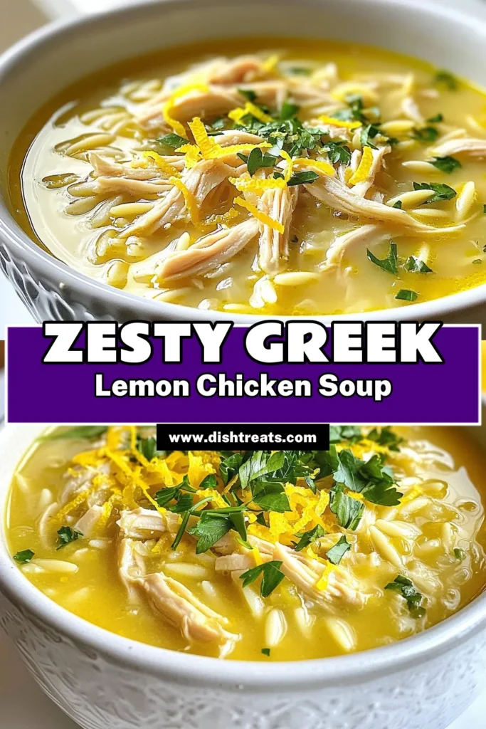 Discover the deliciousness of Greek lemon chicken soup, a comforting Mediterranean chicken soup that's perfect for any occasion. This easy orzo chicken soup recipe combines tender chicken, zesty lemon, and wholesome ingredients to create a healthy lemon chicken soup that's sure to impress. Whip up this homemade Greek soup in just 45 minutes and enjoy a flavorful bowl. Save this recipe for your next meal! #GreekLemonChickenSoup #MediterraneanSoup #HealthyRecipes #HomemadeSoup