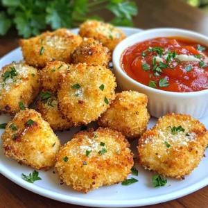 - 1 lb boneless chicken breast, cut into bite-sized morsels - 1 cup all-purpose flour - 2 large eggs, beaten until smooth - 1 cup panko breadcrumbs - 1/2 cup freshly grated Parmesan cheese - 4 cloves garlic, finely minced - 1 teaspoon dried oregano - 1 teaspoon smoked paprika - Salt and freshly ground black pepper to taste - Olive oil spray - Use 1 pound of chicken for a filling meal. - Measure flour and breadcrumbs in standard cups for accuracy. - Freshly grated Parmesan gives the best flavor. - Use 4 cloves of garlic for strong taste; adjust for milder flavor. - 2 eggs will coat the chicken well without being too wet. - You can swap chicken breast for thighs if you want more flavor. - Use almond flour instead of all-purpose flour for a gluten-free option. - You can replace panko with regular breadcrumbs for a softer texture. - Nutritional yeast can be used in place of Parmesan for a dairy-free option. - If you don’t have smoked paprika, regular paprika will still work. These ingredients will help you create crispy and tasty garlic Parmesan chicken nuggets. Enjoy the cooking process! {{ingredient_image_2}} Start by setting your oven to 400°F (200°C). While the oven heats, line a baking sheet with parchment paper. This makes cleanup easy and helps the nuggets cook evenly. Now, gather three shallow dishes. In the first dish, mix 1 cup of all-purpose flour with a pinch of salt and black pepper. In the second dish, beat 2 large eggs until smooth. In the third dish, combine 1 cup of panko breadcrumbs, 1/2 cup of grated Parmesan cheese, 4 minced garlic cloves, 1 teaspoon of dried oregano, and 1 teaspoon of smoked paprika. Stir this mix well to blend all the flavors. Take a piece of chicken and roll it in the flour mixture. Make sure all sides are coated, but shake off the extra flour. Next, dip this piece into the beaten eggs, letting the extra egg drip off. Finally, roll the chicken in the breadcrumb mixture. Press gently so the crumbs stick well. Once coated, place each nugget on your prepared baking sheet. Leave some space between them for better cooking. If you want, spray the tops lightly with olive oil for extra crispiness. Put the baking sheet in the oven and bake for 15-20 minutes. Be sure to flip the nuggets halfway through. This helps them get golden brown all over. When they are crispy and cooked through, take them out. Let them rest for about a minute on the baking sheet before serving. Enjoy these tasty Garlic Parmesan Chicken Nuggets hot! To make your chicken nuggets extra crispy, use panko breadcrumbs. Panko is lighter and crunchier than regular breadcrumbs. For even more crunch, spray the nuggets lightly with olive oil before baking. This helps them brown nicely. Also, flip them halfway through cooking. This ensures a golden crust on all sides. You can boost the flavor of your nuggets in many ways. Add fresh herbs like parsley or basil to the breadcrumb mix. This adds freshness and color. You can also mix in some cayenne pepper for a little heat. If you want a smoky taste, increase the smoked paprika. Experimenting with these flavors can make each batch unique! Avoid overcooking your chicken nuggets. This can lead to dry and tough bites. Keep an eye on them while they bake. Another mistake is not spacing them out on the baking sheet. Crowded nuggets do not cook evenly. Finally, ensure you coat the chicken well in each step. This helps the flavors stick and improves texture. Pro Tips Use Fresh Garlic: Freshly minced garlic gives a much stronger and pleasant flavor compared to pre-minced varieties. Aim for the freshest ingredients for the best taste. Double Coat for Extra Crispiness: For an even crunchier texture, you can dip the chicken nuggets in the egg and breadcrumb mixture twice. This enhances the coating and provides a satisfying crunch. Let the Nuggets Rest: After baking, allow the chicken nuggets to rest for a few minutes. This helps the juices redistribute, ensuring the nuggets remain moist and flavorful. Experiment with Seasonings: Feel free to adjust the seasonings in the breadcrumb mixture to suit your taste. Adding herbs like thyme or a pinch of cayenne pepper can elevate the flavor profile. {{image_4}} You can switch up the coating for your nuggets. For a gluten-free option, use almond flour instead of all-purpose flour. Replace panko with gluten-free breadcrumbs. This keeps the crunch while being safe for those with gluten issues. If you want some heat, add cayenne pepper or chili powder to the breadcrumb mix. This gives your chicken nuggets a spicy kick. You can also use hot sauce in the egg mixture for more flavor. Dips can elevate your nuggets. Try marinara sauce for a classic touch. Garlic aioli pairs well too, adding creaminess and flavor. For a twist, serve with honey mustard or ranch dressing. For sides, consider a fresh salad or crispy fries. Roasted veggies work great for a healthier option. You can also serve them with a platter of sliced veggies for a crunchy contrast. Meal prep is easy with these nuggets. You can make a big batch ahead of time. After coating, place the nuggets on a baking sheet. Freeze them for about an hour, then transfer to a freezer bag. This way, they won't stick together. To cook, bake them straight from the freezer. Just add a few extra minutes to the baking time. Enjoy fresh nuggets anytime with little effort! After cooking, let the chicken nuggets cool completely. Place them in an airtight container. Store them in the fridge for up to three days. Make sure they are sealed tightly to keep them fresh. When ready to eat, you can reheat them. To freeze, first cool the nuggets. Then, lay them flat on a baking sheet. Freeze them for about an hour. After that, transfer them into a freezer bag. Remove as much air as possible before sealing. They can last up to three months in the freezer. You can reheat the chicken nuggets in the oven for best results. Preheat your oven to 375°F (190°C). Place the nuggets on a baking sheet. Heat them for about 10-12 minutes, or until they are warm and crispy. You can also use a microwave, but the nuggets may get soft. If you use the microwave, heat them in short bursts. You can dip Garlic Parmesan Chicken Nuggets in many tasty sauces. Some great choices are: - Marinara sauce - Garlic aioli - Ranch dressing - Honey mustard - Barbecue sauce Each dip adds a unique flavor. Try different dips to find your favorite! Yes, you can make these nuggets in an air fryer! Here’s how: 1. Preheat your air fryer to 400°F (200°C). 2. Arrange the coated nuggets in a single layer in the basket. 3. Cook for about 10-12 minutes, flipping halfway through. Air-frying gives you a crispy texture with less oil. It’s quick and easy! To check if chicken nuggets are fully cooked, use a meat thermometer. The internal temperature should reach 165°F (74°C). You can also cut one nugget in half. The meat should be white and juices should run clear. No pink means they are done! Making Garlic Parmesan Chicken Nuggets is fun and easy. We covered the necessary ingredients, measurement tips, and substitutions. You learned step-by-step processes for baking and how to achieve extra crispiness. Exploring variations lets you customize to your taste. Remember the storage tips to keep your nuggets fresh. With these insights, you can whip up a delicious batch anytime. Enjoy your cooking and savor each crispy bite!