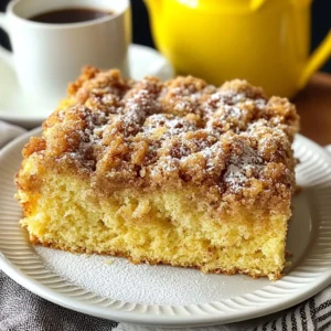 To make this tasty coffee cake, gather these ingredients: - 2 cups all-purpose flour - 1 cup granulated sugar - 1/2 cup unsalted butter, softened - 1/2 cup sour cream - 3 large eggs, at room temperature - 1 teaspoon vanilla extract - 1 teaspoon baking powder - 1/2 teaspoon baking soda - 1/2 teaspoon salt - 1 tablespoon ground cinnamon - 1/2 cup packed brown sugar, light or dark - 1/2 cup chopped walnuts or pecans (optional) If you need to swap out some ingredients, here are good options: - Use Greek yogurt instead of sour cream for a tangy twist. - Replace all-purpose flour with a gluten-free blend for a gluten-free cake. - Swap granulated sugar with coconut sugar for a more natural sweetener. - For a dairy-free version, try using coconut oil in place of butter. You will need a few tools to make this cake: - A large mixing bowl - An electric mixer for creaming - A whisk for mixing dry ingredients - A 9x13-inch baking pan - A spatula for spreading batter - A toothpick or knife for checking doneness - A wire rack for cooling the cake These ingredients and tools will help you craft a delightful Cinnamon Streusel Coffee Cake. Remember, the right ingredients make all the difference! {{ingredient_image_2}} First, preheat your oven to 350°F (175°C). This step is key for even baking. Next, take a 9x13-inch baking pan. Grease it with butter and dust it lightly with flour. This will help the cake come out easily. Now, let's cream the butter and sugar. In a large bowl, use an electric mixer. Beat together the softened butter and granulated sugar. Mix them on medium speed until the mixture looks light and fluffy. This takes about 3 to 4 minutes. Next, add the eggs to the mixture. Do this one at a time. Mix on low speed after each egg until they blend in well. After that, stir in the vanilla extract. This will add a nice flavor to your cake. In another bowl, whisk together the flour, baking powder, baking soda, and salt. Make sure they are well mixed. Now, add this dry mix to the wet ingredients. Do this in parts, starting and ending with the flour mixture. Alternate with the sour cream. Mix only until combined; don’t over-mix. For the streusel, combine the packed brown sugar, ground cinnamon, and nuts, if you are using them. Mix until everything is well combined. This topping adds a sweet crunch to your cake. Pour half of the cake batter into the prepared pan. Spread it out evenly with a spatula. Then, sprinkle half of the streusel mixture over this batter layer. This adds a nice flavor. Now, pour the rest of the batter on top. Smooth it out gently. Finish by sprinkling the remaining streusel on top. To create a swirled effect, use a knife or toothpick to gently swirl the streusel into the batter. Be careful not to mix it in too much. Place the pan in the oven and bake for 35 to 40 minutes. To check if it’s done, insert a toothpick in the center. It should come out clean. Once baked, let the cake cool in the pan for 10 minutes. Then transfer it to a wire rack to cool completely. For a great finish, serve it warm with a dusting of powdered sugar. Enjoy with a cup of coffee! To get a soft and fluffy coffee cake, use room temperature ingredients. This includes your eggs and butter. When you mix the butter and sugar, beat them until light and fluffy. This step adds air, which helps the cake rise. Mix the dry and wet ingredients just until combined. Over-mixing can make your cake dense. For a beautiful finish, sprinkle powdered sugar on top after cooling. You can also drizzle a simple icing made of powdered sugar and milk. If you like nuts, consider adding chopped walnuts or pecans to the streusel topping. They add a nice crunch. For extra flavor, try adding some citrus zest to the batter. One common mistake is not preheating the oven. This can lead to uneven baking. Another mistake is over-mixing the batter. Always mix just until combined. Lastly, make sure to check for doneness with a toothpick. If it comes out clean, your cake is ready. If not, keep baking and check again. Pro Tips Use Room Temperature Ingredients: Ensure your eggs and sour cream are at room temperature before mixing. This helps create a smoother batter and results in a lighter texture. Don’t Over-Mix: When combining the wet and dry ingredients, mix just until combined. Over-mixing can lead to a dense cake, so be gentle! Swirling Technique: For a beautiful marbled effect, use a gentle swirling motion with a knife or toothpick. Avoid mixing too much to preserve the streusel topping texture. Cool Properly: Allow the cake to cool in the pan for a bit before transferring it to a wire rack. This helps maintain its structure and prevents it from breaking apart. {{image_4}} To make a dairy-free version, swap the butter and sour cream. Use coconut oil or a vegan butter instead of butter. For sour cream, use a plant-based yogurt. These swaps keep the cake moist and tasty. You can enjoy this coffee cake gluten-free. Just replace the all-purpose flour with a gluten-free blend. Look for one that includes xanthan gum. This helps give the cake structure. Make sure all other ingredients are also gluten-free. Want to change things up? You can add chocolate or fruit. For chocolate, fold in mini chocolate chips into the batter. If you prefer fruit, diced apples or blueberries work great. Just make sure to reduce the sugar a bit to balance the flavors. To keep your coffee cake fresh, store it in an airtight container. Place the cake at room temperature if you plan to eat it within two days. For longer storage, put it in the fridge. This will help keep it moist and tasty. Line the container with parchment paper for extra protection. You can freeze coffee cake for later enjoyment. First, let it cool completely. Then, wrap it tightly in plastic wrap. After that, place it in a freezer bag. Make sure to remove as much air as you can. It can stay fresh for up to three months in the freezer. When you're ready to enjoy it, just thaw it overnight in the fridge. To reheat your coffee cake, preheat your oven to 350°F (175°C). Place the cake in the oven for about 10-15 minutes. This will warm it up nicely without drying it out. You can also use the microwave. Heat individual slices for about 20-30 seconds. Enjoy it warm for the best flavors! Cinnamon Streusel Coffee Cake is a moist, sweet cake. It has a rich flavor from cinnamon and sugar. The streusel topping adds a crunchy texture. You can enjoy it with coffee or tea. This cake is great for breakfast or dessert. Cinnamon Streusel Coffee Cake lasts about 3 to 5 days. Store it in an airtight container. Keep it at room temperature for freshness. If you want, you can refrigerate it to extend its life. Just remember to let it warm up before eating. Yes, you can make this cake ahead of time. It’s a perfect treat for gatherings or busy days. Bake it a day or two before serving. Just store it properly in an airtight container. It tastes great even after a day or two. You can serve this cake with many things. A hot cup of coffee pairs well. Tea is another great option. Some people enjoy it with fresh fruit or whipped cream. You can even serve it with a scoop of vanilla ice cream for a sweet treat! We’ve explored how to create a delicious Cinnamon Streusel Coffee Cake. You learned about key ingredients, useful tools, and step-by-step baking instructions. I shared tips for texture, decoration, and common pitfalls to avoid. You also discovered tasty variations and storage tips to keep your cake fresh. Now you can confidently bake this delightful treat. Enjoy the process and share it with others! Your coffee cake will be a hit, no doubt.