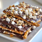 - 2 cups pretzels, coarsely broken - 1 cup dark chocolate chips - 1 cup white chocolate chips - 1/2 cup crushed nuts (choose from almonds, pecans, or walnuts) - 1/4 cup mini marshmallows (optional, for a fun touch) - Sea salt, for a finishing sprinkle - 1/4 cup caramel sauce (optional, for a decadent drizzle) Gathering the right ingredients is key to making chocolate covered pretzel bark. I love using coarsely broken pretzels. They add a great crunch and salty flavor. Dark chocolate chips bring rich taste, while white chocolate adds sweetness. You can choose any crushed nuts you enjoy. They give a nice texture. Mini marshmallows can make it fun, but they’re not a must. Don’t forget the sea salt. It amplifies the flavors in the bark. If you want to go all out, caramel sauce is a lovely touch. It adds a sweet drizzle that makes each bite special. With these ingredients, you have everything you need to create a delightful treat. Enjoy the process! {{ingredient_image_2}} To start, gather all your ingredients. You need broken pretzels, dark chocolate chips, white chocolate chips, crushed nuts, mini marshmallows, sea salt, and caramel sauce. Line a baking sheet with parchment paper. This will help keep the bark from sticking. Set it aside while you melt the chocolate. Grab a microwave-safe bowl. Add one cup of dark chocolate chips. Heat in the microwave in 30-second bursts. Stir the chocolate after each burst. Keep heating until the chocolate is smooth. This will take about one to two minutes. Next, gently fold one cup of broken pretzels into the melted dark chocolate. Make sure every pretzel piece gets coated in chocolate. Pour this mixture onto your lined baking sheet. Use a spatula to spread it evenly. Aim for a thickness of about one-fourth inch. Now, melt your white chocolate chips. Use the same microwave method: 30 seconds at a time, stirring in between. Once melted, drizzle the white chocolate over the dark chocolate layer. You can use a spoon or a piping bag to create fun designs. While both layers are still warm, sprinkle crushed nuts and mini marshmallows on top. This will help them stick. For added richness, drizzle caramel sauce over the bark. Finish with a light sprinkle of sea salt to boost the flavors. Place the baking sheet in the refrigerator. Chill for about one hour. This will let the chocolate set and harden. Once cooled, break the bark into pieces with your hands. Store your delicious treat in an airtight container for freshness. To melt chocolate well, use a microwave-safe bowl. Place your dark chocolate chips in it. Heat them in short bursts of 30 seconds. Stir the chocolate after each burst. This helps it melt evenly. Stop when it’s smooth and shiny. Overheating can make chocolate clumpy. If this happens, it can ruin your bark. For the best bark texture, mix the broken pretzels gently into the melted chocolate. Make sure each pretzel is coated well. This ensures that every bite has a great crunch. When you spread the mixture on the baking sheet, keep it about 1/4 inch thick. This thickness gives you the perfect bite. - Serving Suggestions: Serve your bark on a nice platter. You can also break it into pieces and use clear treat bags. This makes it easy to share. A sprinkle of extra crushed nuts on top adds visual appeal. - Gifting Ideas: Wrap your bark in decorative paper or place it in a gift box. Add a ribbon for a special touch. This treat makes a fun gift for friends and family. Pro Tips Chill Your Ingredients: Make sure your chocolate and pretzels are at room temperature before starting. This helps the chocolate adhere better to the pretzels and avoids graininess in the melted chocolate. Use Quality Chocolate: Opt for high-quality chocolate chips for a richer flavor. The better the chocolate, the more delicious your bark will be! Experiment with Toppings: Feel free to get creative with your toppings! Try adding dried fruits, coconut flakes, or even a sprinkle of crushed candy canes for a festive touch. Storage Tips: Store your pretzel bark in an airtight container at room temperature for up to a week. For longer storage, keep it in the refrigerator, but let it come to room temperature before serving for the best texture. {{image_4}} I love to mix flavors in my Chocolate Covered Pretzel Bark. You can try adding fun toppings like: - Mini chocolate candies - Crushed toffee bits - Sprinkles for color - Dried fruit, like cranberries or cherries - Coconut flakes for a tropical twist For those who need gluten-free options, simply choose gluten-free pretzels. They work just as well as regular ones. This way, everyone can enjoy this tasty treat! You can make special versions for holidays. For Halloween, use orange and black sprinkles. For Christmas, try red and green candies. You can also shape the bark into festive holiday shapes, like stars or trees. When gifting, think about themed packaging. Use clear bags with colorful ribbons. You can also make DIY labels to add a personal touch. It makes the treat feel even more special! To keep your chocolate covered pretzel bark fresh, store it in an airtight container. This helps keep moisture out and keeps the bark crunchy. Place parchment paper between layers if you stack them. This prevents sticking and makes it easy to grab a piece. When stored properly, your bark lasts up to two weeks. After that, it may lose its crunch or flavor. Check for any signs of spoilage, like a dull appearance or off smell. If you notice these, it’s best to toss it. You can freeze your chocolate bark for longer storage. Wrap it tightly in plastic wrap and then place it in a freezer bag. This helps protect against freezer burn. Your bark can last up to three months in the freezer. - How to Thaw for Best Results: To thaw, move the bark to the fridge overnight. This keeps it from sweating and losing texture. Once it’s thawed, enjoy your treat as if it were fresh! Yes, you can use any chocolate you like. Milk chocolate gives a sweet taste. White chocolate adds creaminess. You can also try flavored chocolates for a twist. Just melt them the same way as dark chocolate. To make this bark nut-free, simply skip the nuts. Use all pretzels for crunch. You can add more mini marshmallows or sprinkles for extra fun. The bark will still taste great without nuts. After chilling, remove the bark from the fridge. Use your hands to break it into pieces. For a more uniform look, you can use a sharp knife. Just be careful not to crush the pretzels. You can make this bark a few days in advance. Just store it in an airtight container. Keep it in a cool place to keep it fresh. You can also freeze it for longer storage. Just thaw it in the fridge when you are ready to enjoy. You now know how to make delicious Chocolate Covered Pretzel Bark. We covered the key ingredients, detailed steps, and helpful tips for best results. Explore variations to add your own twist and discover ways to store it. Remember, making this treat can be fun and easy. Enjoy sharing it with friends or family. Happy snacking!