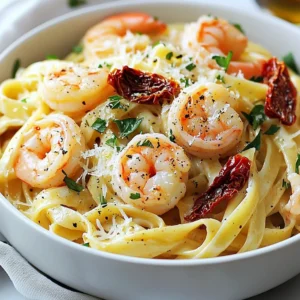 To make a delicious Cajun Alfredo Shrimp Pasta, gather these fresh ingredients: - 8 ounces fettuccine pasta - 1 pound large shrimp, peeled and deveined - 2 tablespoons Cajun seasoning - 2 tablespoons olive oil - 3 cloves garlic, minced - 1 cup heavy cream - 1 cup freshly grated Parmesan cheese - 1/2 cup sun-dried tomatoes, chopped - 1/2 cup freshly chopped parsley - Salt and pepper to taste - Optional: Red pepper flakes for an extra kick Each ingredient plays a vital role in building flavors. The fettuccine provides a hearty base, while the shrimp adds protein and a slight sweetness. Cajun seasoning gives a warm, spicy kick. Olive oil is essential for sautéing, keeping the dish rich. Garlic brings aromatic depth. Heavy cream and Parmesan create a luxurious sauce, making the pasta creamy and decadent. Sun-dried tomatoes add tang, and parsley gives a fresh finish. For those who love heat, red pepper flakes can elevate the dish. Adjust the amount to fit your taste. This mix of ingredients ensures a flavorful family feast that is sure to impress! {{ingredient_image_2}} Start by boiling water. Use a large pot and add salt. Bring it to a rolling boil. Add 8 ounces of fettuccine pasta. Cook it according to the package instructions. This usually takes about 8-10 minutes until it is al dente. Once done, drain the pasta. Remember to save about 1 cup of the pasta water for later. Set the drained pasta aside. Take 1 pound of peeled and deveined shrimp. In a mixing bowl, add 2 tablespoons of Cajun seasoning. Toss the shrimp well, ensuring each piece gets a nice coat of the spicy seasoning. This step brings the flavors alive. Heat 2 tablespoons of olive oil in a large skillet over medium-high heat. Once the oil is ready, add the seasoned shrimp in a single layer. Cook them for 2-3 minutes on each side. They should turn pink and opaque when done. After cooking, remove the shrimp from the skillet and set them aside on a plate. In the same skillet, keep the heat at medium. Add 3 cloves of minced garlic and sauté for about 30 seconds. Be careful not to burn the garlic. Next, pour in 1 cup of heavy cream, stirring gently. Let it simmer for 3-5 minutes until it thickens slightly. Now, gradually sprinkle in 1 cup of freshly grated Parmesan cheese. Keep stirring until the cheese melts and the sauce becomes creamy. If it looks too thick, add some of the reserved pasta water until you reach the right consistency. Add the cooked fettuccine, chopped sun-dried tomatoes, and the sautéed shrimp back into the skillet. Toss everything together gently. Make sure the pasta is well coated with the rich Alfredo sauce. Season the dish with salt and pepper to taste. If you enjoy some heat, add red pepper flakes. Just before serving, mix in 1/2 cup of freshly chopped parsley. This adds a burst of color and flavor to your dish. To perfectly cook fettuccine pasta, start with a large pot of salted water. Bring it to a rolling boil. Once boiling, add the fettuccine. Cook it as per the package directions, usually around 8 to 10 minutes. The pasta should be al dente, meaning it’s firm to the bite. Before you drain the pasta, save about 1 cup of the cooking water. This water can help adjust the sauce later. Now, let’s achieve that creamy Alfredo sauce. After cooking the shrimp, keep using the same skillet. Lower the heat and add minced garlic. Sauté it for about 30 seconds until fragrant. Then, pour in the heavy cream. Let it simmer for 3 to 5 minutes. Stir in freshly grated Parmesan cheese slowly. Keep stirring until it melts and becomes smooth. If it’s too thick, add a little of the reserved pasta water. For a great presentation, serve Cajun Alfredo Shrimp Pasta in deep bowls. This adds a rustic feel. Top each serving with extra parsley and a sprinkle of Parmesan cheese. You can also add lemon wedges on the side. This not only looks nice but gives a fresh splash of flavor when guests squeeze it over their pasta. Want to add some spice? Use red pepper flakes. They can give your dish an extra kick. Just sprinkle them in while seasoning the dish. Start with a small amount, then taste it. You can always add more if you like it hotter! This simple addition can elevate the flavors and make your Cajun Alfredo Shrimp Pasta even more exciting. Pro Tips Fresh Ingredients: Always use fresh shrimp and high-quality Parmesan cheese for the best flavor in your Alfredo sauce. Cook Pasta Al Dente: Make sure to cook the fettuccine just until al dente, as it will continue to cook slightly when mixed with the hot sauce. Customize Spice Level: Adjust the amount of Cajun seasoning and red pepper flakes according to your taste preference for a milder or spicier dish. Leftover Sauce: If you have leftover Alfredo sauce, it can be refrigerated and used within a few days. Simply reheat gently and adjust with a splash of cream or pasta water. {{image_4}} You can swap shrimp for chicken or fish in this dish. Chicken breast works well. Just cut it into bite-sized pieces and season like you would the shrimp. Cook it until it’s golden brown. For fish, use a firm type like salmon or cod. Cook it gently to avoid breaking apart. Both options blend nicely with the creamy sauce. To make a vegetarian Cajun Alfredo Pasta, skip the shrimp entirely. Use mushrooms or zucchini instead. Slice them up and sauté them until tender. This adds a savory depth and texture. You can also add more sun-dried tomatoes for extra flavor. Use vegetable broth in place of heavy cream for a lighter touch. If you're looking for lighter alternatives, you can swap heavy cream with half-and-half or a plant-based milk. For cheese, try nutritional yeast for a dairy-free version. You can also use a vegan cheese that melts well. These swaps keep your pasta creamy and delicious without the extra calories. To keep your Cajun Alfredo Shrimp Pasta fresh, store it in an airtight container. Place it in the fridge within two hours after serving. This helps prevent bacteria growth. The pasta will stay good for about 3 days. When you store it, try to keep the shrimp and pasta mixed with the sauce. This keeps the flavors intact. When you’re ready to enjoy leftovers, reheat the pasta gently. Use a skillet over low heat. Add a splash of cream or reserved pasta water to keep it moist. Stir often to prevent sticking. Heat until the shrimp is warm, but be careful not to overcook it. This keeps the shrimp tender and juicy. If you want to save Cajun Alfredo Shrimp Pasta for later, freezing is a great option. First, let the pasta cool completely. Then, place it in a freezer-safe container. Make sure to leave some space for expansion. It can last for up to 3 months in the freezer. When ready to eat, thaw it in the fridge overnight. Reheat it on the stove, just like before, for the best taste and texture. To add more spice, use extra Cajun seasoning. You can also sprinkle red pepper flakes in the sauce or on top. For a bold kick, add diced jalapeños or fresh chopped chili peppers. Adjust to your taste! Yes, you can use frozen shrimp. Just make sure to thaw them first. Place the shrimp in cold water for about 15 minutes. Pat them dry before seasoning and cooking. This helps them cook evenly. Shrimp are done when they turn pink and opaque. This usually takes about 2-3 minutes on each side. If they curl into a "C" shape, they are perfectly cooked. Avoid overcooking to keep them tender. Fettuccine is the best choice for this recipe. Its wide shape holds the creamy sauce well. You can also use linguine or penne if you prefer. Just make sure to cook it al dente for the best texture. Yes, you can make it dairy-free. Replace heavy cream with coconut milk or a dairy-free cream alternative. Use nutritional yeast instead of Parmesan cheese for a cheesy flavor. This way, everyone can enjoy it! In this blog post, we explored how to make a delicious Cajun Alfredo Shrimp Pasta. We covered each ingredient and its role in the dish, along with step-by-step cooking instructions. I shared tips for perfecting your pasta and sauce, plus variations if you want to switch things up. Lastly, I discussed how to store and reheat leftovers effectively. Enjoy this vibrant dish that mixes flavors, texture, and comfort. You will love making it for friends and family!