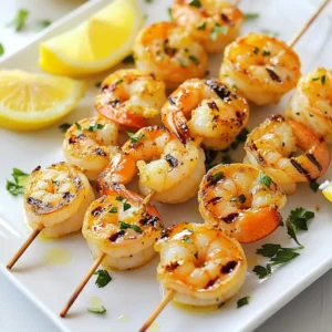 For this recipe, you need fresh and simple ingredients. Here’s what you'll need: - 1 pound large shrimp, peeled and deveined - 3 tablespoons high-quality olive oil - 2 tablespoons freshly squeezed lemon juice - Zest of 1 medium lemon - 3 cloves garlic, finely minced - 1 tablespoon fresh parsley, finely chopped - 1 teaspoon dried oregano - 1 teaspoon smoked paprika - Sea salt and freshly ground black pepper to taste - Lemon wedges for serving These ingredients come together to create a bright and zesty flavor that enhances the shrimp. Using high-quality olive oil makes a big difference in taste. It adds richness and depth. Look for extra virgin olive oil. It has a fresh and fruity flavor. This oil is perfect for your marinade. The best oils come from the first cold pressing of olives. Always check for quality labels when you shop. Fresh herbs bring life to your dish. They add bright flavors that dried herbs cannot match. In this recipe, fresh parsley is key. It adds a crisp, green taste that complements the lemon. Always choose fresh herbs over dried when possible. They make your grilled shrimp not just tasty, but also beautiful. {{ingredient_image_2}} To start, you need to make the marinade. Gather a medium mixing bowl. In this bowl, whisk together: - 3 tablespoons high-quality olive oil - 2 tablespoons freshly squeezed lemon juice - Zest of 1 medium lemon - 3 cloves garlic, finely minced - 1 tablespoon fresh parsley, finely chopped - 1 teaspoon dried oregano - 1 teaspoon smoked paprika - Sea salt and freshly ground black pepper to taste Mix all the ingredients until they blend well. This step is key for rich flavor. You want each shrimp to soak up this delicious mix. Next, it’s time to marinate the shrimp. Carefully add 1 pound of large, peeled, and deveined shrimp into the bowl with the marinade. Toss them gently so every shrimp gets covered. This is where the magic begins. Once coated, cover your bowl with plastic wrap. Place it in the fridge for 30 minutes to 1 hour. This allows the flavors to soak in, making your shrimp tasty and juicy. Before grilling, preheat your grill to medium-high heat. If you use a grill pan, heat it on the stovetop until hot. If you have wooden skewers, soak them in water for 30 minutes to stop them from burning. Now, thread the marinated shrimp onto the skewers. Place them close, but don’t overcrowd. When your grill is ready, place the skewers on it. Cook the shrimp for about 3-4 minutes on each side. You want them to turn opaque and firm. Watch them closely to avoid overcooking, as shrimp can become rubbery quickly. After grilling, take the skewers off the grill. Let them rest for a few minutes. This helps keep the shrimp juicy. Serve your grilled shrimp hot, with lemon wedges on the side. The lemon adds a fresh, zesty kick that makes every bite even better. To keep shrimp tender, watch the cooking time closely. Shrimp cook fast, usually in just 3-4 minutes per side. When they turn opaque and firm, they are done. If you leave them on too long, they can get rubbery. This is a common mistake. Grilling shrimp at medium-high heat gives the best results. This temperature allows the shrimp to char nicely while cooking evenly. Too low, and they will steam; too high, and they may burn. To check the heat, hold your hand above the grill. If you can only hold it there for 2-3 seconds, it’s ready. Skewering shrimp helps them cook evenly. Use wooden or metal skewers. If using wooden skewers, soak them in water for 30 minutes first. This prevents burning. Thread the shrimp close together but not too tight. This helps heat circulate around them. These small tips will make your Lemon Herb Grilled Shrimp perfect every time! Pro Tips Marinate Longer for Flavor: For even more intense flavor, consider marinating the shrimp overnight in the refrigerator. This allows the garlic and herbs to infuse deeply into the shrimp. Use a Meat Thermometer: To ensure perfect cooking, use a meat thermometer. Shrimp are done when they reach an internal temperature of 120°F (49°C). Experiment with Herbs: Feel free to experiment with different fresh herbs like cilantro, basil, or dill to give a unique twist to the shrimp marinade. Serve with Dipping Sauces: Enhance your dish by serving the grilled shrimp with a variety of dipping sauces, such as garlic aioli or a spicy sriracha sauce, to elevate the flavors. {{image_4}} To add spice, mix in red pepper flakes. This gives your shrimp a kick. Start with a small amount. You can always add more if you like heat. Combine the flakes with your marinade before adding the shrimp. The spice and lemon will create a great flavor. You can also use a spicy sauce for dipping. This adds a fun twist to a classic dish. While parsley is great, you can try other herbs. Basil adds a sweet touch. Cilantro gives a fresh, zesty taste. Chives can add a mild onion flavor. Mix and match to find your favorite. Each herb changes the dish's taste. Experiment to see what you enjoy most. Use fresh herbs for the best flavor, but dried herbs work too. Serve your shrimp with tasty sides. A fresh salad pairs well with lemon shrimp. Try a cool cucumber salad or a light pasta salad. Grilled veggies also make a great side. They complement the shrimp perfectly. For dips, consider a garlic aioli or a spicy sauce. These dips add extra flavor and richness. Arrange everything on a platter for a colorful display. Your meal will look and taste amazing! After enjoying your Lemon Herb Grilled Shrimp, you may have some left. To store it, let the shrimp cool first. Place the shrimp in an airtight container. This keeps them fresh. You can store them in the fridge for up to three days. Make sure to keep them covered to avoid drying out. If you want to keep your shrimp longer, freezing is a great option. Place the cooled shrimp in a freezer-safe bag. Squeeze out as much air as possible before sealing. This helps prevent freezer burn. You can freeze the shrimp for up to three months. When you’re ready to eat them, just thaw in the fridge overnight. When reheating, avoid using the microwave. This can make shrimp rubbery. Instead, use a skillet on low heat. Add a splash of olive oil to the pan. Heat the shrimp gently for a few minutes, turning often. This keeps them moist and tasty. If you prefer, you can also reheat them in the oven at 350°F. Just place them on a baking sheet for about 5-7 minutes. Enjoy your shrimp just like new! Yes, you can use frozen shrimp. Just make sure to thaw them first. Place them in the fridge overnight or run them under cold water. Pat them dry before marinating. Frozen shrimp can still taste great when grilled. Here are some of my favorite sides: - Garlic bread: It pairs well with the shrimp's flavors. - Grilled vegetables: Zucchini, bell peppers, and asparagus complement the dish. - Rice or quinoa: These add a nice base for the meal. - Salad: A fresh green salad adds crunch and freshness. You can mix and match these sides to create a balanced plate. Shrimp cook quickly, so keep an eye on them. They are done when they turn opaque and pink. The flesh will feel firm to the touch. If you notice they curl into a "C" shape, they may be overcooked. For the best results, aim for a cooking time of 3-4 minutes per side. Lemon Herb Grilled Shrimp is simple and tasty. We explored key ingredients like fresh herbs and quality olive oil. You learned how to prepare the marinade and grill shrimp perfectly. I shared tips to prevent overcooking and variations for added flavor, including spicy options. Lastly, I covered storage and reheating for leftovers. Cooking shrimp can be easy and fun. Use these steps to impress your guests. Enjoy every bite!