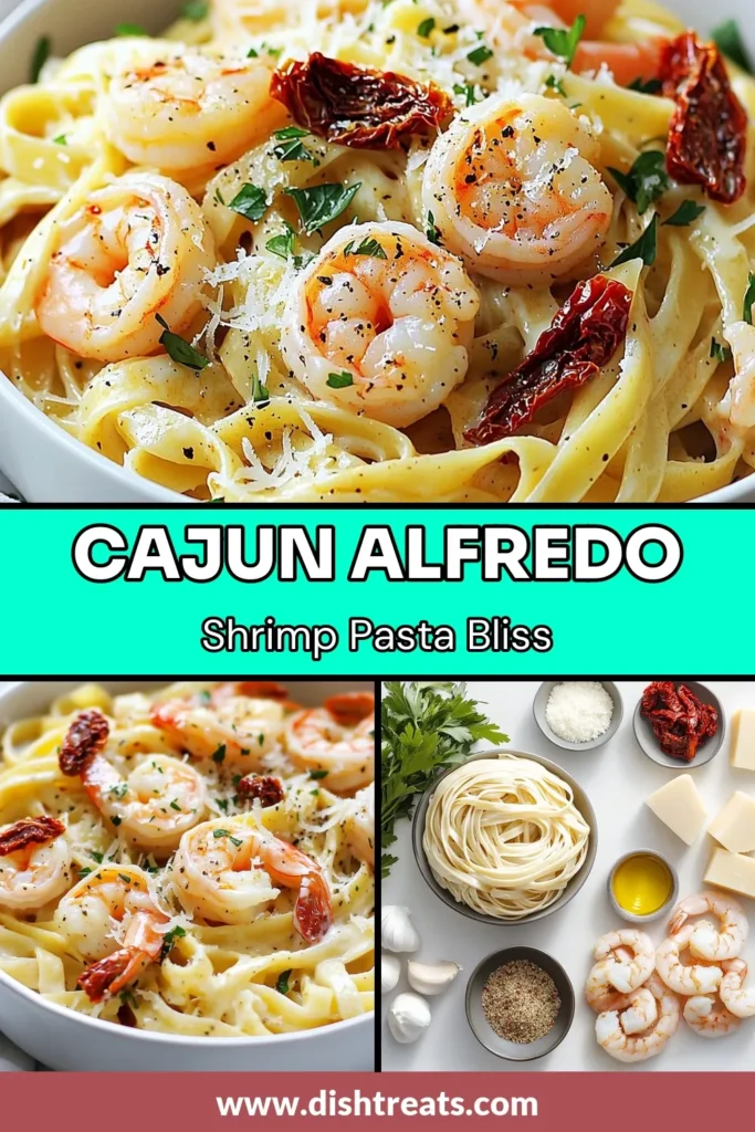 Indulge in this creamy Cajun Alfredo shrimp pasta that combines bold flavors with a comforting texture. This Alfredo shrimp pasta recipe features perfectly seasoned shrimp and rich fettuccine, enhanced by sun-dried tomatoes for a delicious twist. Perfect for a cozy dinner, this Cajun shrimp pasta is sure to delight! Save this recipe to impress your family and friends tonight! #CajunShrimpPasta #CreamyCajunPasta #FettuccineShrimpAlfredo #SunDriedTomatoShrimpPasta