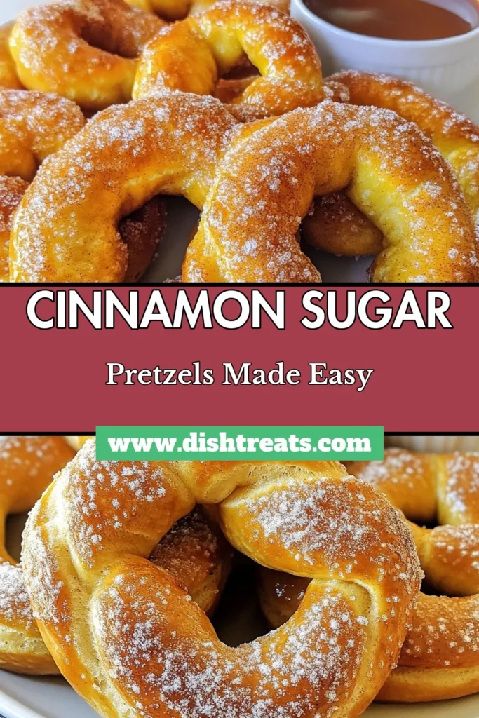 Indulge in these delicious sweet cinnamon sugar pretzels with our easy pretzel dough! This homemade pretzel recipe will have your kitchen smelling heavenly as you create warm, soft pretzels coated in a delightful cinnamon sugar mix. Perfect for snacking any time of day. Try this simple recipe and impress your friends and family! Save this for your next baking adventure! #CinnamonSugarPretzels #SoftPretzelRecipe #HomemadePretzels #CinnamonSugarSnacks
