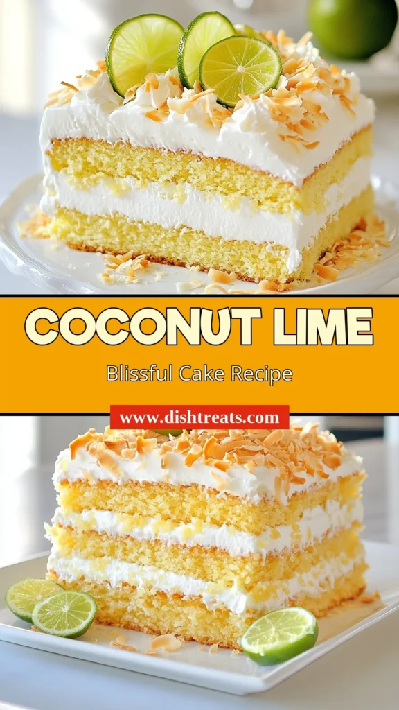 Discover the refreshing taste of Coconut Lime Cake, the perfect tropical dessert recipe that brings paradise to your kitchen. This easy lime cake is moist and bursting with flavor, finished with rich coconut cream frosting. Impress your guests with this delightful treat that's simple to make and irresistibly delicious. Save this recipe for your next gathering and indulge in a slice of bliss! #CoconutLimeCake #TropicalDessert #EasyLimeCake #MoistCoconutCake