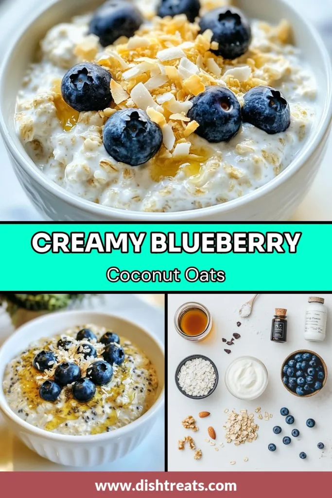 Start your mornings right with this delicious Blueberry Coconut Overnight Oats recipe! Packed with flavor, these blueberry overnight oats combine creamy coconut milk oatmeal and Greek yogurt for a healthy breakfast that’s easy to prepare. Just mix oats, coconut milk, blueberries, and coconut, refrigerate overnight, and wake up to a nutritious treat. Perfect for busy days! Don’t forget to save this overnight oats with yogurt recipe for later! #HealthyBreakfastRecipes #BlueberryCoconutRecipe #OvernightOats #MealPrep