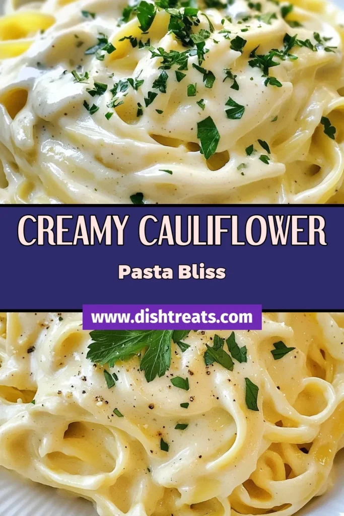 Looking for a deliciously creamy dish? Try this cauliflower alfredo recipe! It's a vegan creamy pasta that’s not only rich and satisfying but also a healthy fettuccine recipe that's perfect for any meal. Made with cauliflower sauce pasta, this dairy-free alfredo sauce will leave you craving more. Discover how to create this easy-to-make dish that everyone will love. Save and share this delightful recipe today! #CauliflowerAlfredo #VeganPasta #HealthyRecipes #DairyFreeCooking