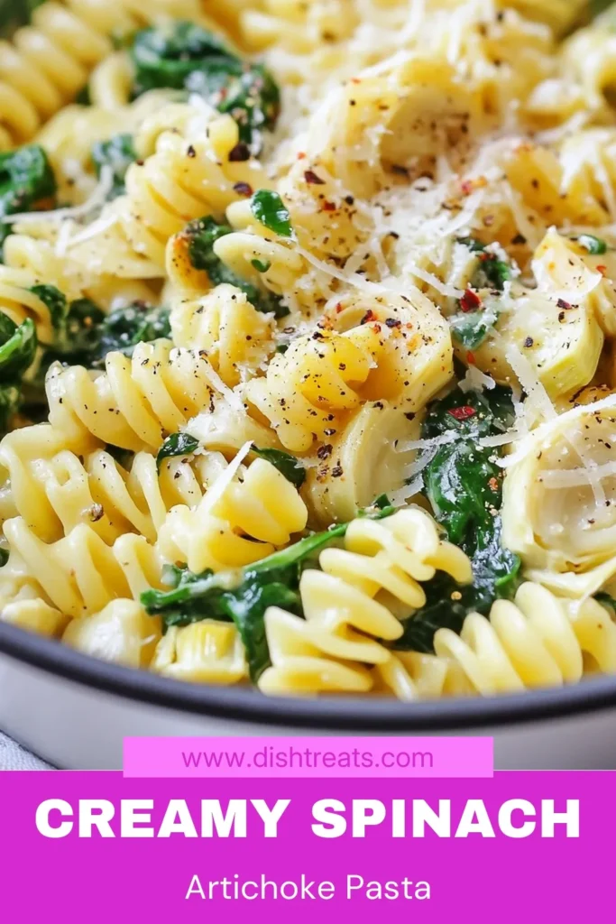 Discover the ultimate comfort meal with this One-Pot Spinach Artichoke Pasta! This easy spinach artichoke recipe brings together creamy pasta with spinach and artichokes in just one pot. Perfect for a quick dinner pasta dish, it's a delicious vegetarian one-pot pasta recipe your whole family will love. Cook it up in 30 minutes and savor the rich flavors! Save this recipe for your next meal! #PastaRecipe #VegetarianDinner #OnePotMeals #EasyRecipes