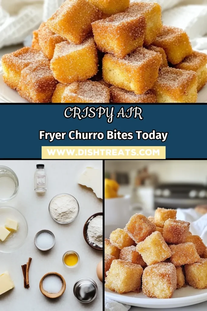 Indulge in these Air Fryer Churro Bites for a delicious and easy treat! This easy churro recipe creates homemade churros that are crispy on the outside and soft on the inside, all without frying. Perfect as an air fryer dessert, these cinnamon sugar churros are a crowd-pleasing snack. Try this simple recipe today and satisfy your sweet tooth! Save and share for later! #AirFryerChurroBites #EasyChurroRecipe #HomemadeChurros #AirFryerDessert