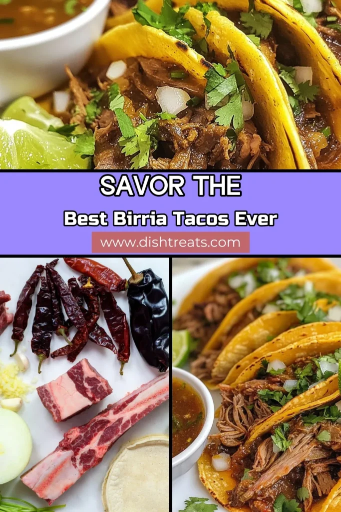 Discover the mouthwatering world of authentic birria tacos with this classic birria tacos recipe! Learn how to make birria tacos using beef chuck roast and short ribs for rich Mexican flavors. Perfect for any occasion, these beef birria tacos are served with a savory broth for dipping. Save this easy recipe and enjoy a delicious taste of Mexico with friends and family! #BirriaTacos #MexicanBirriaTacos #BeefBirriaTacos #TacoRecipes