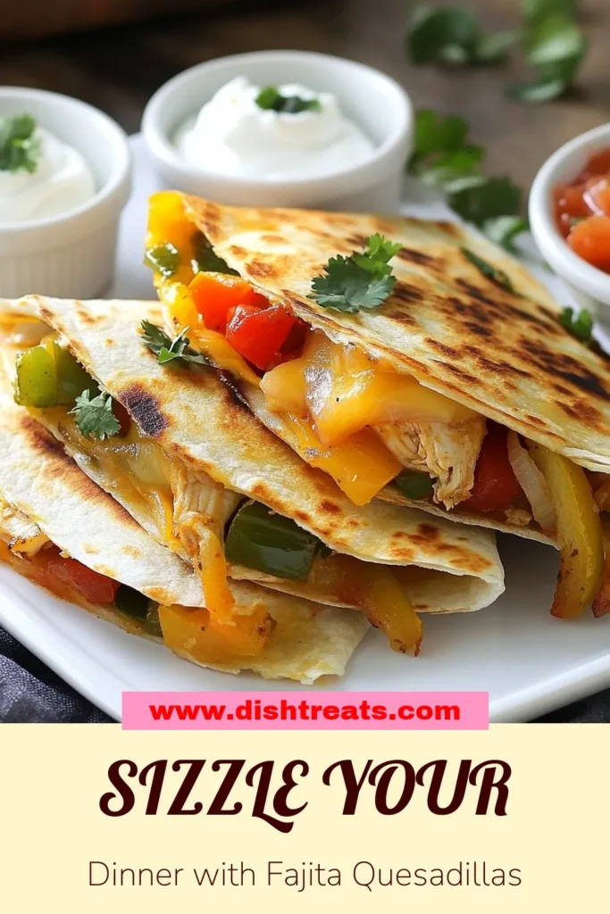 Discover the deliciousness of sizzling chicken fajitas with this easy fajita quesadilla recipe! These cheesy chicken quesadillas are perfect for a quick weeknight dinner and are sure to please the whole family. Made with tender skillet chicken fajitas, fresh veggies, and gooey cheese, they'll become a new favorite. Try them out today and save for later! #ChickenQuesadilla #EasyFajitaQuesadillas #CheesyChickenQuesadillas #SizzlingChickenFajitas