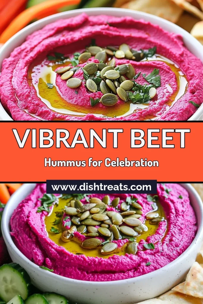 Indulge in this vibrant beet hummus recipe that is not only beautifully colored but also packed with flavor. This healthy hummus combines roasted beets and chickpeas for a nutritious vegan dip that’s perfect for parties or snacking. Try this easy roasted beet recipe today and elevate your appetizer game! Save this delight to your boards for a burst of color and taste! #BeetHummus #HealthyHummus #VeganDips #ChickpeaHummus
