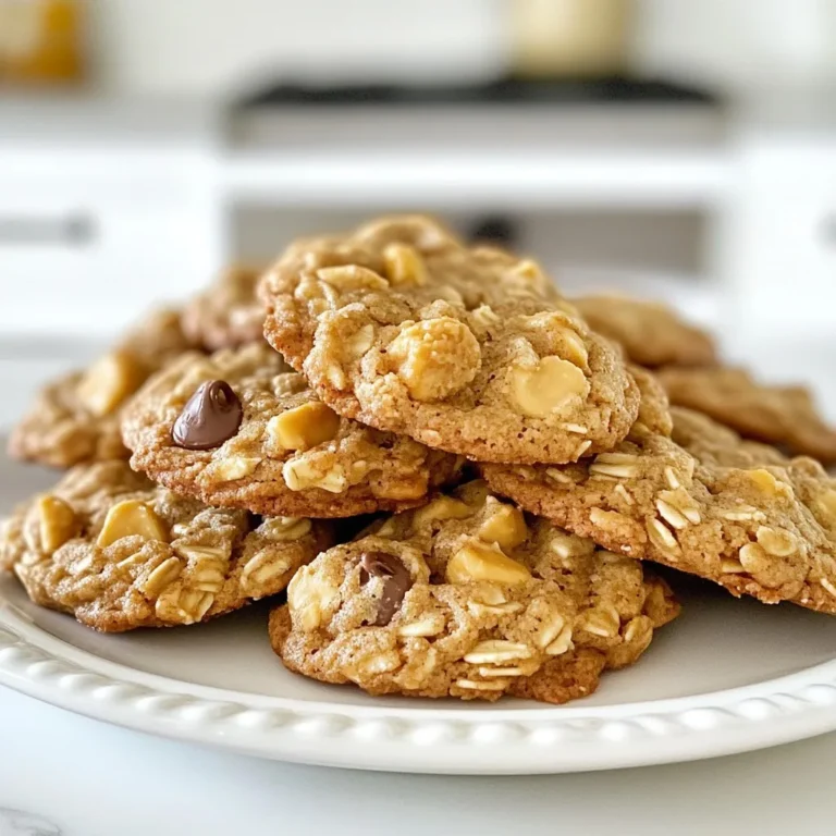 To make Peanut Butter Banana Oat Cookies, you need simple ingredients. Here is the list: - Ripe banana - Creamy peanut butter (smooth or crunchy) - Rolled oats (old-fashioned or quick) - Brown sugar (or coconut sugar) - Pure vanilla extract - Baking soda - Sea salt - Optional: Semi-sweet or dark chocolate chips - Optional: Chopped nuts (walnuts or pecans) These ingredients are easy to find. Each one plays a key role in making the cookies tasty and healthy. The ripe banana gives natural sweetness and moisture. The creamy peanut butter adds flavor and richness. Rolled oats provide a chewy texture and healthy fiber. Brown sugar or coconut sugar sweetens the cookies just right. Vanilla extract enhances the flavor, while baking soda helps them rise. Sea salt balances the sweetness. If you love chocolate or nuts, feel free to add them! Chocolate chips bring extra sweetness and fun. Chopped nuts add crunch and depth. You can mix and match these ingredients to suit your taste. Enjoy the process of making these cookies! {{ingredient_image_2}} - Preheat your oven to 350°F (175°C). Line a baking sheet with parchment paper. - In a large bowl, mash the ripe banana until smooth. Add the creamy peanut butter. Mix well until you have a smooth blend. - Next, add the brown sugar, pure vanilla extract, baking soda, and sea salt to the bowl. Stir until everything is well mixed and you see no lumps. - Now, fold in the rolled oats. Use a spatula to ensure they mix evenly. - If you want, add the chocolate chips and chopped nuts. Stir gently until they are well mixed into the batter. - Scoop the cookie batter onto the prepared sheet. Make sure to leave about 2 inches between each cookie to allow for spreading. - Bake the cookies for 10 to 12 minutes. They should turn lightly golden at the edges. - When the cookies are done, take them out of the oven. Let them cool on the baking sheet for about 5 minutes. - After that, move the cookies to a wire rack to cool completely. This will help them firm up for a perfect bite. You can make simple swaps in this recipe. Use coconut sugar instead of brown sugar. Coconut sugar has a lower glycemic index. This means it may help keep your blood sugar stable. You can also try different nut butters. Almond or cashew butter can add unique flavors. They give a nice twist to the taste. The dough's consistency is key. It should be thick but spreadable. If it is too dry, add a bit more peanut butter or banana. For chewy cookies, do not bake them too long. Bake until the edges are light brown. For crispy cookies, leave them in the oven for an extra minute or two. Keep an eye on them to avoid burning. Make your cookies look great on a plate. Use a colorful dish that contrasts with the cookies. You can stack them high for a fun look. Serve them with a tall glass of milk. A scoop of vanilla ice cream next to the cookies is a great touch. The cold ice cream pairs well with warm cookies. Pro Tips Choose Ripe Bananas: The riper the banana, the sweeter and more flavorful your cookies will be. Look for bananas with plenty of brown spots for optimal sweetness. Experiment with Nut Butters: While peanut butter is the star, feel free to substitute with almond or cashew butter for a different flavor profile. Customize Your Add-Ins: Get creative! Add dried fruits like cranberries or raisins for added sweetness and chewiness, or swap chocolate chips for butterscotch chips for a unique twist. Storage Tips: Keep your cookies in an airtight container at room temperature for up to a week, or freeze them for longer storage. Just thaw them at room temperature before enjoying! {{image_4}} You can change the taste of these cookies easily. Adding spices like cinnamon or nutmeg gives a warm flavor. Just a pinch will do! You can also mix in dried fruit or shredded coconut. Dried cranberries or raisins add a lovely sweet chew. Coconut gives a tropical twist that pairs well with peanut butter. If you need gluten-free cookies, use certified gluten-free oats. They cook the same way and taste great! For vegan options, swap brown sugar for coconut sugar to keep it plant-based. You can also choose a vegan-friendly peanut butter. Just check the label to make sure it has no animal products. To keep your cookies fresh at room temperature, place them in an airtight container. Make sure they cool completely before storing. This keeps the moisture inside and prevents them from getting hard. These cookies will last about 3 to 5 days this way. If you live in a warm area, consider refrigeration for a longer shelf life. Just remember to let them sit out for a bit before eating. Cold cookies can be a bit tough! Freezing is a great way to save these cookies for later. To freeze, first let them cool completely. Then, place them in a single layer on a baking sheet. Put the sheet in the freezer for about an hour. Once frozen, transfer the cookies to a freezer-safe bag or container. They can last in the freezer for up to three months. When you want to enjoy them, simply take out the number you need. Let them thaw at room temperature for about 30 minutes. You can also warm them in the oven for a few minutes for that fresh-baked taste. To make these cookies gluten-free, use certified gluten-free oats. Regular oats can contain gluten, which can affect those with allergies or sensitivities. Always check labels to be safe. Gluten-free oats work well and keep the cookies chewy and tasty. Yes, you can use quick oats in this recipe. They will change the texture slightly, making the cookies a bit softer. Rolled oats give a chewier bite, while quick oats blend in more. Both options are tasty, so choose based on your preference. These cookies can last about a week at room temperature. Store them in an airtight container to keep them fresh. If you want to keep them longer, you can freeze them. They freeze well for up to three months. You can substitute brown sugar with coconut sugar for a healthier option. Coconut sugar has a similar taste and works well in this recipe. You can also use white sugar, but it may change the flavor slightly. Ovens can vary, so keep an eye on your cookies as they bake. If your oven runs hot, check them a minute or two earlier. If it’s cooler, they may need a bit longer. Look for lightly golden edges and a firm center as signs they are done. We covered easy steps to make tasty banana peanut butter cookies. You need simple ingredients like ripe bananas, oats, and peanut butter. I shared tips for texture and storage to keep them fresh. You can even try fun variations like adding chocolate chips or nuts. Baking these cookies is quick and fills your kitchen with a yummy smell. Enjoy making this treat, and don’t hesitate to experiment with flavors!