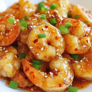- 1 pound large shrimp, peeled and deveined - 3 tablespoons honey - 2 tablespoons soy sauce - 3 cloves garlic, finely minced - 1 teaspoon red pepper flakes - 1 tablespoon fresh ginger, finely grated - 1 tablespoon olive oil - 1 tablespoon sesame oil - 2 green onions, finely chopped (for garnish) - Sesame seeds (for garnish) - Salt and freshly cracked pepper to taste This recipe calls for simple and fresh ingredients. The shrimp should be large and peeled. Honey adds sweetness, while soy sauce gives depth. Minced garlic and ginger bring flavor and aroma. Red pepper flakes add heat, so adjust to your taste. Olive and sesame oils create a rich base for cooking. Green onions and sesame seeds are perfect for garnish. Don’t forget salt and pepper for seasoning! Using fresh ingredients makes a big difference. They help each bite burst with flavor. You can find these items at your local store. If you prefer, you can also order some online. {{ingredient_image_2}} To make the sauce, grab a small mixing bowl. Add 3 tablespoons of honey. Then, pour in 2 tablespoons of soy sauce. Next, add 3 cloves of finely minced garlic. Sprinkle in 1 teaspoon of red pepper flakes for heat. Finally, add 1 tablespoon of finely grated ginger. Whisk all these ingredients until they mix well. This sauce packs flavor and sweetness. First, take 1 pound of large shrimp that are peeled and deveined. Pat them dry with paper towels. This helps them sear nicely. Lightly season the shrimp with salt and freshly cracked pepper on both sides. Heat a large skillet over medium-high heat. Add 1 tablespoon of olive oil and 1 tablespoon of sesame oil. Let the oils heat until they shimmer. Then, add the shrimp in a single layer. Cook them without stirring for about 2-3 minutes. You want them to turn pink and curl at the edges. Carefully flip each shrimp over. Pour the prepared spicy honey garlic sauce over the shrimp. Cook for an additional 2-3 minutes, stirring often. The shrimp should be fully cooked and coated in sauce. After cooking, remove the skillet from heat. Let the shrimp rest in the sauce for a minute. This allows them to soak up all the flavors. Just before serving, garnish the shrimp with finely chopped green onions and a sprinkle of sesame seeds. These add extra texture and flavor. Enjoy the dish over fluffy jasmine rice or with steamed veggies. To get a great sear on shrimp, start by drying them well. Use paper towels to pat the shrimp. The dryer they are, the better they will cook. After drying, season them lightly with salt and pepper. This helps bring out their natural flavor and adds a nice crust. If you like spice, add more red pepper flakes. For a milder taste, reduce or skip the flakes. You can also add sweet elements like more honey to balance heat. This way, you can create a dish that fits your taste. You can make the sauce in advance. Mix honey, soy sauce, garlic, red pepper flakes, and ginger in a bowl. Store it in a sealed container in the fridge. This makes cooking quick and easy on a busy night. Just remember to give it a stir before using it! Pro Tips Pat the Shrimp Dry: Make sure to dry the shrimp thoroughly with paper towels before cooking. This helps achieve a better sear and prevents steaming. Adjust Spice Level: Feel free to adjust the amount of red pepper flakes based on your spice preference. Start with less and add more if you like it spicier! Let it Rest: Allow the cooked shrimp to sit in the sauce for a minute before serving. This resting time enhances the flavor absorption. Garnishing: A sprinkle of sesame seeds and chopped green onions not only adds flavor but also provides a beautiful presentation to your dish! {{image_4}} You can add vegetables to make your dish more colorful and healthy. Great options include: - Bell peppers - Broccoli - Snap peas - Carrots - Zucchini Cut the vegetables into bite-sized pieces. Stir-fry them in the pan before adding the shrimp. This way, they stay crisp and fresh. If you don't have shrimp, you can use other proteins. Chicken and tofu work well in this recipe. - For chicken, use boneless, skinless breasts. Cut them into small pieces. Cook them until they're golden brown and fully cooked. - For tofu, use firm or extra-firm tofu. Press it to remove extra water, then cut it into cubes. Pan-fry until golden before adding the sauce. Making this dish gluten-free is easy. Just swap regular soy sauce for tamari or coconut aminos. Both options add great flavor without gluten. Always check labels to ensure they are gluten-free. Store leftovers in an airtight container. This keeps them fresh and safe. Place the shrimp in the fridge within two hours of cooking. Try to eat them within three days for the best taste. To freeze spicy honey garlic shrimp, place them in a freezer-safe bag. Remove as much air as possible before sealing. Label the bag with the date. You can freeze them for up to three months. For best flavor, use them sooner rather than later. Reheat shrimp in a skillet over medium heat. Add a splash of water or oil to keep them moist. Stir gently until hot. Avoid using a microwave, as it can make the shrimp rubbery. Enjoy your meal again with great flavor! You should cook shrimp for about 4 to 6 minutes. Start with 2 to 3 minutes on one side. When they turn pink and curl, flip them over. Cook for another 2 to 3 minutes after adding the sauce. They are done when they look opaque. Yes, you can use frozen shrimp. Just make sure to thaw them first. The best way is to place them in the fridge overnight. If you're short on time, run them under cold water for about 10-15 minutes. Pat them dry before cooking to get a nice sear. You can serve this dish with jasmine rice. It soaks up the sauce well. Another great option is steamed vegetables like broccoli or snap peas. You can also try it in a fresh salad for a lighter option. Enjoy the flavors together! This blog post shared an easy recipe for spicy honey garlic shrimp. We covered ingredients, step-by-step cooking, tips, and variations. Remember, you can tweak the spice and add veggies or other proteins. Storing leftovers safely keeps flavors fresh for later meals. Try this dish with rice or noodles for a great meal. Enjoy making it your own and impressing your guests!