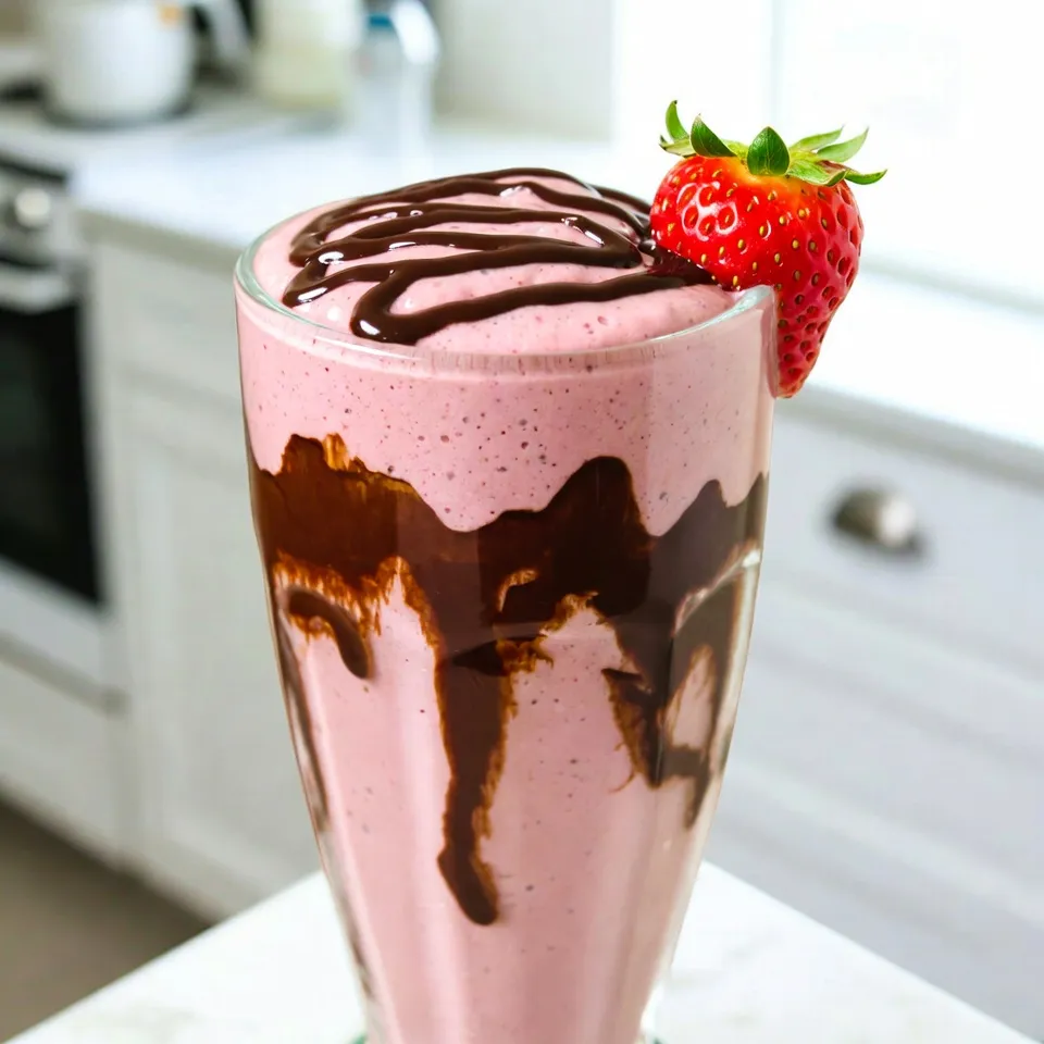 For the best chocolate covered strawberry smoothie, you will need: - 1 cup fresh strawberries, hulled and halved - 1 ripe banana, peeled and frozen These fruits bring the classic flavors of chocolate-covered strawberries to life. The strawberries add freshness, while the frozen banana gives the smoothie a creamy texture. You have options when it comes to milk. I recommend: - 1 cup almond milk (or any milk of your choice) Almond milk works well, but you can use regular milk, oat milk, or coconut milk if you prefer. Each option adds a unique taste while keeping the smoothie smooth. If you want your smoothie a bit sweeter, consider adding: - 1 tablespoon honey or maple syrup (optional, for added sweetness) This addition is not required but can enhance the flavor. Adjust the sweetness based on your taste. If you like, you can skip this step and still enjoy a delicious smoothie. {{ingredient_image_2}} To start, gather all your ingredients. You need one cup of fresh strawberries, one ripe banana, and one cup of almond milk. Next, grab two tablespoons of unsweetened cocoa powder. If you want it sweeter, have one tablespoon of honey or maple syrup ready. Don't forget a quarter teaspoon of vanilla extract and half a cup of Greek yogurt. Ice cubes are optional for thickness. Now, it's time to blend. Place the hulled strawberries, frozen banana, almond milk, cocoa powder, honey or maple syrup, vanilla extract, and Greek yogurt into your blender. Blend on high speed until it’s smooth. If you want it thicker, add ice cubes and blend again. Taste your smoothie. If it needs more sweetness, stir in extra honey or maple syrup. Pour the smoothie into a tall glass. Drizzle chocolate syrup on top in a zig-zag pattern for a fun look. You can garnish it with a whole strawberry on the rim or sprinkle cocoa powder on top for flair. Enjoy your delicious treat! To get the best texture for your smoothie, use a frozen banana. It adds creaminess. If you want it thicker, toss in some ice cubes. Blend until smooth. If it's too thick, add more almond milk. Blend again until you like the consistency. For a richer taste, add more cocoa powder. It gives a deep chocolate flavor. If you want a fruity twist, mix in a handful of raspberries or blueberries. A pinch of salt can balance the sweetness too. Taste as you go to find your perfect mix. Make your smoothie look great. Pour it into a tall glass. Drizzle chocolate syrup in a zig-zag pattern on top. Add a whole strawberry on the rim for a fun touch. You can also sprinkle cocoa powder on top for flair. It makes your drink more inviting! Pro Tips Choose Ripe Bananas: Using a ripe, frozen banana adds natural sweetness and creaminess to your smoothie, enhancing the overall flavor profile. Fresh Strawberries Matter: Always opt for fresh strawberries as they provide the best flavor and nutrients compared to frozen alternatives. Adjust Sweetness: Taste your smoothie before serving and feel free to adjust the sweetness with honey or maple syrup based on your preference. Presentation is Key: For an appealing presentation, drizzle chocolate syrup in artistic patterns and garnish with a whole strawberry or a sprinkle of cocoa powder. {{image_4}} You can easily make this smoothie dairy-free. Just replace Greek yogurt with silken tofu. It adds creaminess without dairy. Use coconut milk or oat milk instead of almond milk. These choices keep the taste rich and smooth. If you skip honey, use agave syrup for sweetness. This keeps your smoothie vegan and delicious. Get creative with flavors! Add a scoop of peanut butter for nuttiness. A dash of cinnamon can bring warmth. You can also mix in a handful of spinach for extra nutrients. It won’t change the taste much. For a berry twist, add blueberries or raspberries. Each option gives a fresh vibe to your smoothie. Want to make your smoothie healthier? Swap Greek yogurt for unsweetened yogurt. You can also reduce the cocoa powder for less chocolate flavor. Use ripe bananas for natural sweetness. If you prefer no added sugars, skip the honey or syrup. Adding chia seeds can boost fiber too. These changes keep your smoothie tasty while making it more nutritious. If you have leftover smoothie, pour it into a sealed jar. This keeps it fresh. Store the jar in the fridge. It will last for up to two days. Make sure to shake it before you drink. The smoothie may separate slightly, but that’s normal. You can freeze leftover smoothie for later. Pour it into ice cube trays for easy use. Once frozen, pop the cubes into a bag. This makes it easy to blend a quick smoothie later. Just toss a few cubes into your blender for a cool treat. I don't recommend reheating smoothies. Smoothies taste best cold and fresh. If you need a warm drink, try a hot chocolate instead. If you want a thicker smoothie, add ice cubes when blending again. This keeps that rich, creamy taste you love. Yes, you can use frozen strawberries. They add a nice chill to your smoothie. Frozen berries also keep the smoothie thick and creamy. Just remember to adjust the almond milk based on how thick you like it. To make this smoothie vegan, swap Greek yogurt for a plant-based yogurt. You can also use maple syrup instead of honey. Choose almond milk or any other plant-based milk. These simple swaps keep all the great taste. If you want to substitute Greek yogurt, try silken tofu or coconut yogurt. These options keep the smoothie creamy. Both will also blend well and add a nice texture without losing flavor. Yes, you can make it less sweet. Simply skip the honey or maple syrup. Taste it first; the banana and strawberries already add some natural sweetness. You can also use unsweetened almond milk for less sugar. The smoothie stays fresh for about one day in the fridge. Store it in a sealed container to keep it fresh longer. If it separates, just stir it before drinking; it will taste great! This blog post covers all you need for a great smoothie. We looked at fresh ingredients, dairy alternatives, and sweeteners. You learned easy steps for preparation and blending. We shared tips for the perfect texture and fun flavors. You can try various healthy options too. Finally, we discussed storage and answered common questions. With these insights, you can make smoothies that taste great and feel good. Enjoy your blending journey!