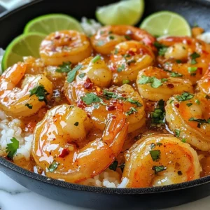 - Large shrimp (1 pound, peeled and deveined) - Honey (3 tablespoons) - Soy sauce (2 tablespoons) - Garlic (3 cloves, finely minced) - Ginger (1 tablespoon, finely minced) - Red pepper flakes (1 teaspoon) - Extra virgin olive oil (2 tablespoons) - Fresh lime juice (1 tablespoon) - Salt and black pepper (to taste) - Fresh cilantro (for garnish) - Lime wedges (for serving) Gathering the right ingredients is key to making Spicy Honey Garlic Shrimp. Start with large shrimp. You will need one pound, peeled and deveined. This will give you sweet, tender bites. Next, grab three tablespoons of honey. It adds sweetness to balance the spice. You also need two tablespoons of soy sauce. This brings a nice umami flavor. Then, pick up three cloves of garlic. Mince them finely for that bold taste. One tablespoon of ginger is next. Minced ginger adds warmth and zest. For a kick, use one teaspoon of red pepper flakes. Adjust this based on how spicy you like it. You will need two tablespoons of extra virgin olive oil to cook the shrimp. A tablespoon of fresh lime juice brightens the dish. Don’t forget salt and black pepper to taste. Lastly, you’ll want fresh cilantro for garnish and lime wedges for serving. The fresh herbs and citrus will make your dish pop! {{ingredient_image_2}} - Combine 3 tablespoons honey, 2 tablespoons soy sauce, 3 cloves minced garlic, 1 tablespoon minced ginger, 1 tablespoon lime juice, and 1 teaspoon red pepper flakes. - Whisk until smooth and set aside. This sauce brings a sweet and spicy punch. - Season 1 pound of peeled and deveined shrimp with salt and pepper. This enhances their taste. - Heat 2 tablespoons of olive oil in a skillet over medium-high heat. Wait until it shimmers. - Add shrimp in a single layer. Sauté for 2-3 minutes. They should turn pink and caramelize well. - Flip shrimp with a spatula and pour the sauce over them. - Cook for another 2-3 minutes. Gently stir to coat every shrimp. The sauce should thicken a bit. - When shrimp are opaque, remove the skillet from heat. Garnish with chopped cilantro for a fresh look. - How to achieve the perfect shrimp texture: To get tender shrimp, buy fresh or frozen shrimp. Make sure they are peeled and deveined. When cooking, keep the heat at medium-high. Cook them just until they turn pink. This usually takes around 2-3 minutes per side. Overcooking makes shrimp tough. - Importance of cooking shrimp in a single layer: Cooking shrimp in a single layer helps them cook evenly. If they are piled on top of each other, some shrimp may steam instead of sear. This can lead to uneven texture and flavor. Use a large skillet to give them room to breathe. - Suggestions for adjusting spice levels: If you like more heat, add more red pepper flakes. For less heat, use fewer flakes. You can also swap them for a milder chili powder. Taste the sauce before adding it to the shrimp to find your ideal spice level. - Optional add-ins for extra flavor: You can add chopped scallions for a fresh crunch. A splash of sesame oil can give an earthy note. Want a tangy kick? Try adding a bit of orange juice or zest to the sauce. Pro Tips Prep Your Ingredients: Before you start cooking, make sure to have all your ingredients prepped and measured. This ensures a smooth cooking process without any interruptions. Adjust the Heat: If you prefer a milder flavor, reduce the amount of red pepper flakes. You can always add more spice later, but it’s hard to tone it down once it’s cooked. Don’t Overcook the Shrimp: Cook the shrimp just until they are opaque and pink. Overcooking can make them tough and rubbery, so keep an eye on them! Garnish for Freshness: Adding fresh cilantro not only enhances the dish’s appearance but also elevates the flavor profile. Don’t skip this step for a burst of freshness! {{image_4}} You can change the sweetener in this recipe. Try using agave or maple syrup instead of honey. Both add a unique twist. You can also swap the shrimp for other proteins. Chicken or firm tofu works well, too. Each option offers a different taste. Grilling shrimp gives it a nice smoky flavor. Just brush them with the honey garlic sauce and grill for about 2-3 minutes per side. Another option is roasting. Place the shrimp on a baking sheet, drizzle with olive oil and sauce, and roast at 400°F for about 8-10 minutes. Both methods create a tasty dish with new textures. Leftover shrimp can last up to three days in the fridge. To keep them fresh, store the shrimp in an airtight container. This method helps reduce air exposure. If you have extra sauce, keep it separate to avoid sogginess. To reheat shrimp without losing texture, use the stovetop. Heat a skillet on low and add a splash of water. This method keeps shrimp juicy and tender. If you use a microwave, reheat in short bursts. Cover the shrimp to keep moisture in. Always check for warmth before serving. To tell if shrimp are cooked, look for these signs: - They turn bright pink. - They curl into a C shape. - They become opaque and firm. Cooked shrimp should not be rubbery. If they overcook, they become tough. Check them after about 4-6 minutes of cooking time. It’s best to keep an eye on them as they cook quickly. Yes, you can make this dish ahead of time! Here are some tips: - Cook the shrimp and sauce, then cool them. - Store them in an airtight container. - Keep them in the fridge for up to two days. When you’re ready to eat, reheat them in a skillet. This keeps the shrimp tender and the sauce flavorful. For a complete meal, pair the shrimp with these sides: - Steamed jasmine rice or quinoa. - Roasted vegetables like broccoli or bell peppers. - A fresh green salad with a light vinaigrette. These sides balance the shrimp's sweetness and spice. They also add color and nutrition to your plate! This guide provides all you need to make Spicy Honey Garlic Shrimp. You learned about the key ingredients, from shrimp to garlic and honey. I shared step-by-step instructions for preparing your dish perfectly. You also discovered tips, variations, and storage methods to ensure your shrimp stay fresh. Making this dish is fun and rewarding. Experiment with flavors and enjoy each bite. This meal is sure to impress friends and family. Enjoy your cooking adventure!