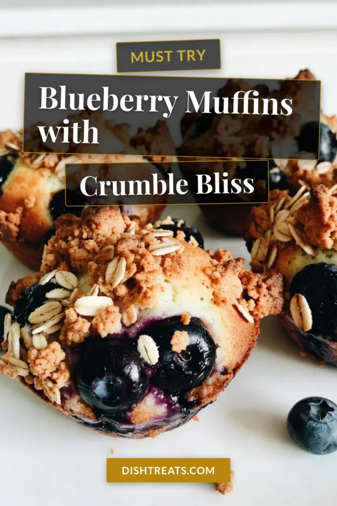Indulge in these delicious blueberry crumble muffins with an easy muffin recipe that elevates the classic blueberry muffin recipe. They're perfect for breakfast or a snack, showcasing homemade blueberry muffins with crumbly topping that you’ll love. Try these baked blueberry muffins packed with fresh blueberries today! Don't forget to save this recipe for later! #BlueberryMuffinRecipe #EasyMuffinRecipe #BlueberryCrumbleMuffins #BakedBlueberryMuffins
