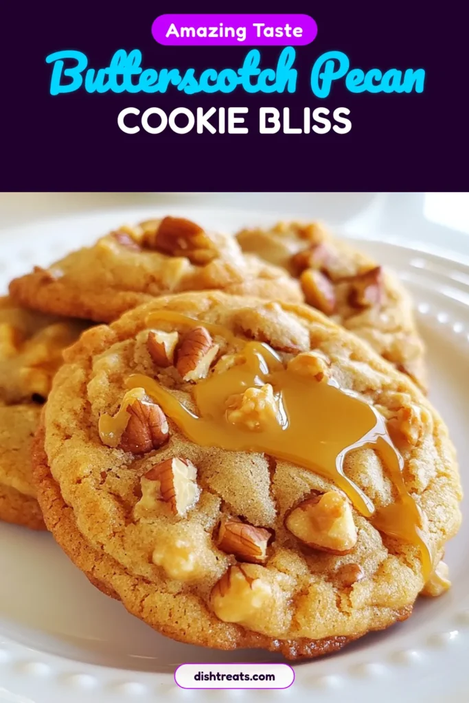 Indulge in the deliciousness of Butterscotch Pecan Cookies with this easy chewy pecan cookies recipe! Homemade butterscotch cookies are perfect for any occasion, combining the rich flavors of butterscotch chips and crunchy pecans. You won’t find better pecan cookies than these! Bake a batch today and enjoy the ultimate treat. Save this recipe and share with friends! #ButterscotchPecanCookies #EasyCookieRecipes #HomemadeCookies #PecanCookies