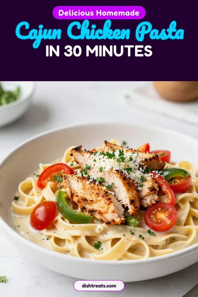 Discover the ultimate Cajun chicken pasta recipe that's a crowd-pleaser! This creamy fettuccine pasta dish combines juicy Cajun seasoning chicken with vibrant veggies for an easy Cajun pasta meal ready in just 35 minutes. Perfect for busy weeknights, this one-skillet pasta meal will delight your taste buds. Don't miss out—try this delectable recipe today! Save for later! #CajunChickenPasta #EasyPastaRecipes #CreamyPasta #OneSkilletMeal