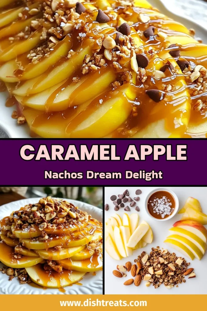 Indulge in the ultimate fall flavor with these mouthwatering Salted Caramel Apple Nachos! This easy dessert recipe combines fresh apples, crunchy granola, and rich salted caramel for a delicious treat that's perfect for any occasion. Enjoy these healthy apple treats as a fun twist on caramel apple desserts. Ready to impress your guests? Make these nachos today! #SaltedCaramelAppleNachos #EasyDessertRecipe #FallSnacks #HealthyAppleTreats