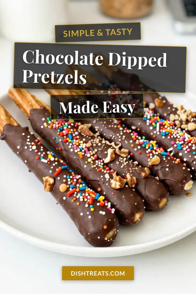 Get ready to indulge in these delicious Chocolate Dipped Pretzel Rods! This easy chocolate pretzel recipe combines salty and sweet for a perfect party snack idea. With just a few ingredients, you can create homemade chocolate dipped treats that kids will love. Ideal for celebrations or everyday fun desserts, these pretzel rods are a hit. Try making them today and impress your friends! #ChocolateDippedPretzelRods #PartySnackIdeas #FunDessertsForKids #EasyChocolatePretzelRecipe