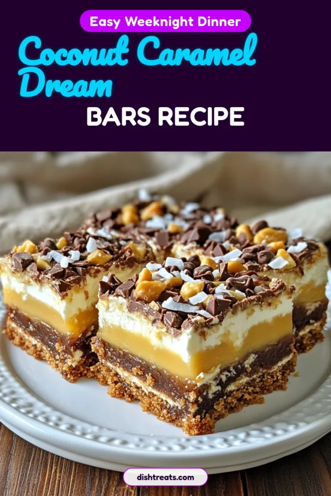 Indulge in these delicious Coconut Caramel Magic Bars, where the perfect blend of flavors creates a heavenly no-bake dessert! This magic bars recipe is super easy, featuring layers of crunchy graham cracker crust, rich chocolate, and smooth butterscotch. Perfect for satisfying your sweet tooth, these easy coconut dessert bars are great for any occasion. Save this recipe and make your own delightful batch today! #CoconutCaramelBars #NoBakeDessert #EasyCoconutDessert #MagicBarsRecipe