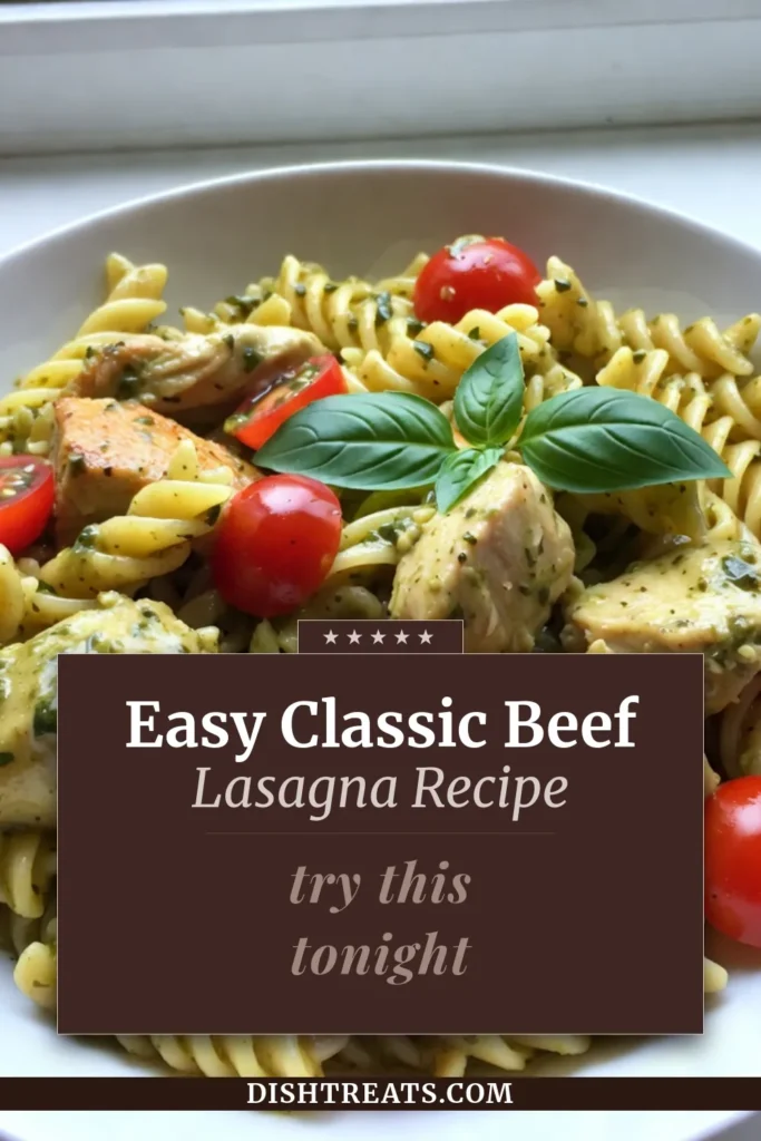 Indulge in this creamy pesto chicken pasta that combines tender chicken with a smooth basil pesto sauce for an easy pasta dish you'll love. Perfect for busy weeknights, this chicken pasta recipe uses fresh ingredients to elevate your dinner experience. With just 30 minutes of prep, enjoy creamy pasta with chicken garnished with cherry tomatoes and basil. Try it today and save for later! #CreamyPestoChickenPasta #EasyPastaDishes #ChickenPastaRecipe #BasilPestoPasta