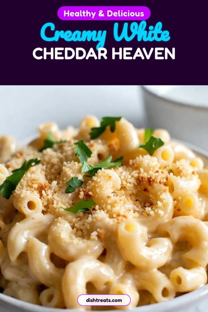 Indulge in delicious creamy white cheddar mac and cheese with this easy homemade mac and cheese recipe! This rich and cheesy delight features a velvety cheese sauce for macaroni and optional baked mac and cheese with panko for a crunchy topping. Perfect for any occasion, it's a guaranteed hit with family and friends. Try this creamy white cheddar mac and cheese today and savor every bite! Save for later! #MacAndCheese #ComfortFood #CheddarCheese #RecipeIdeas