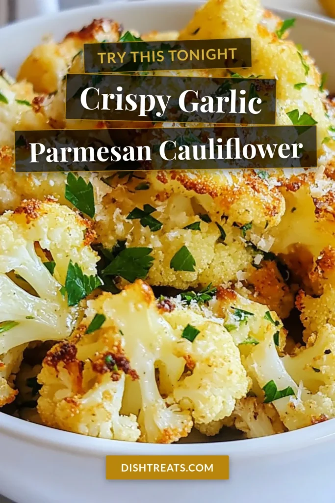 Discover the perfect way to elevate your meals with this Roasted Garlic Parmesan Cauliflower recipe! This easy roasted vegetable dish combines tender cauliflower with bold garlic and rich Parmesan for a healthy side that everyone will love. Quick to prepare and bursting with flavor, it’s a must-try for any kitchen. Save this garlic parmesan side dish for a deliciously nutritious addition to your table. #RoastedGarlicCauliflower #ParmesanCauliflowerRecipe #HealthyCauliflowerRecipes #EasyRoastedVegetables