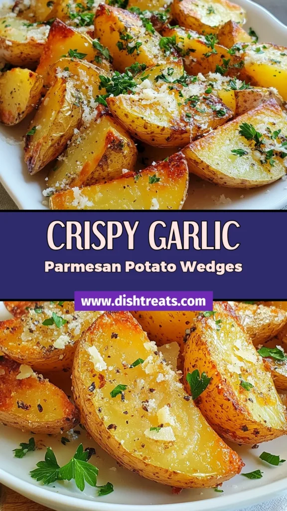 Discover the ultimate Garlic Parmesan Potato Wedges, a delicious and easy crispy potato wedges recipe that everyone will love! These oven-baked garlic potatoes are coated in a flavorful garlic and Parmesan mixture, making them the perfect side dish or snack. Try these homemade potato wedges for a quick weeknight treat. Don’t forget to save this easy Parmesan wedges recipe for later! #PotatoWedges #GarlicParmesan #OvenBaked #EasyRecipes