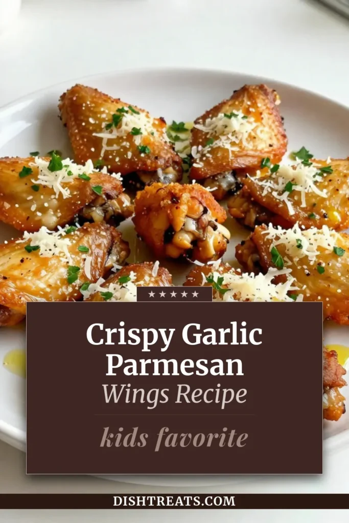 Savor the deliciousness of Baked Garlic Parmesan Chicken Wings with this crispy chicken wing recipe! Made with zesty garlic and topped with melted parmesan cheese, these oven-baked chicken wings are perfect for game days or family gatherings. Enjoy the crunch and flavor explosion in every bite. Ready to impress your guests? Try this easy recipe today! Save this for your next feast! #BakedGarlicParmesanChickenWings #CrispyChickenWings #OvenBakedChickenWings #ParmesanCheeseChickenWings