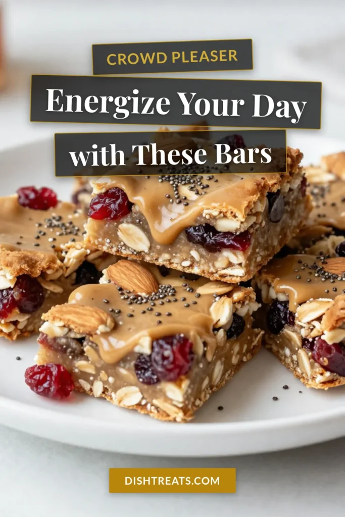 Looking for a delicious and nutritious snack? Try these Almond Cranberry Energy Bars! Packed with wholesome ingredients, this homemade energy bars recipe is perfect for a quick boost. These no-bake almond bars are loaded with healthy oats, crunchy almonds, and sweet cranberries, plus a hint of chia seeds for extra nutrition. Perfect for on-the-go snacking! Save this healthy snack bars recipe today! #HealthySnacks #EnergyBars #NoBake #AlmondCranberry