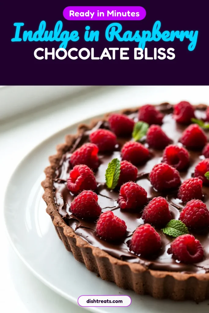 Indulge in a delightful Raspberry Chocolate Tart that’s rich and decadent! This Dark Chocolate Ganache Tart recipe features a smooth dark chocolate ganache paired with fresh raspberries, creating a perfect raspberry dessert recipe for any occasion. Perfectly easy to make, it will impress your guests and satisfy your sweet cravings. Save this Ganache Tart Recipe to make for your next gathering! #ChocolateTart #RaspberryDessert #GanacheRecipes #BakingDelights