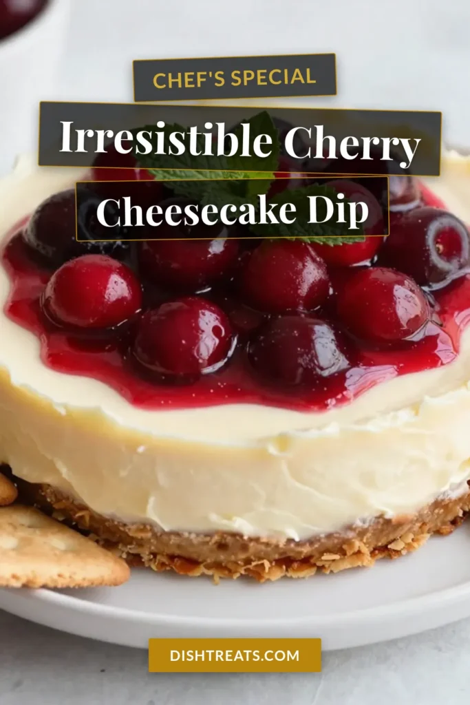 Treat yourself to this delicious Cherry Cheesecake Dip, an easy no-bake cherry dessert perfect for gatherings! Made with cream cheese and topped with sweet cherry pie filling, this cream cheese dip with cherries is a crowd favorite. Whip it up in just 10 minutes for a delightful snack or dessert. Don't forget the graham crackers for dipping! Save this easy cheesecake dip recipe now and impress your friends! #CherryCheesecakeDip #NoBakeDessert #CreamCheeseDip #CherryDessertDip