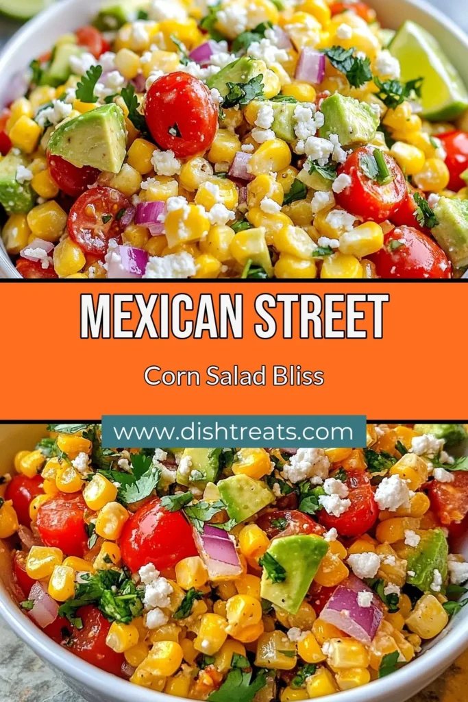 Discover the vibrant flavors of Mexican Street Corn Salad, a refreshing elote salad recipe perfect for summer gatherings. This grilled corn salad combines sweet corn, red bell pepper, and crumbled cotija cheese for a delicious twist on a classic favorite. Enjoy this corn salad with cotija cheese as a side dish or light meal. Try it today and elevate your summer corn salad recipe game! Save this recipe now! #MexicanStreetCornSalad #EloteSaladRecipe #GrilledCornSalad #SummerSalad