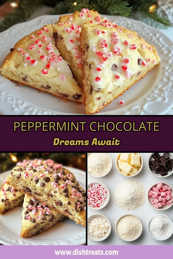 Indulge in the festive flavors of these peppermint chocolate chip scones! This easy scone recipe is perfect for your holiday baking, combining rich chocolate and refreshing peppermint in a delightful treat. Ideal for Christmas gatherings, these scones are a must-try in your collection of peppermint dessert recipes. Bake a batch today and enjoy the holiday spirit! #PeppermintScones #HolidayBaking #SconeRecipe #ChristmasDesserts