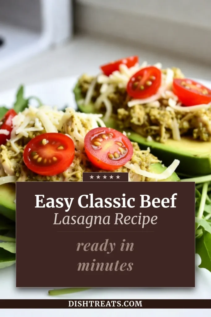 Discover this delicious pesto chicken avocado recipe that's perfect for a quick, healthy meal! These creamy avocado stuffed recipes are packed with shredded chicken, vibrant pesto, and fresh tomatoes. A fantastic option for easy pesto recipes, this healthy chicken avocado dish is sure to impress. Try these stuffed avocado ideas for your next meal and enjoy a nutritious delight. Save this recipe for later! #PestoChicken #StuffedAvocados #HealthyRecipes #EasyPesto