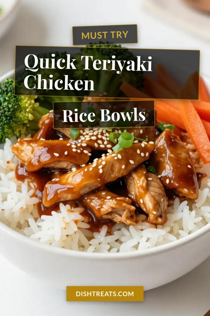 Discover this easy teriyaki chicken recipe that makes a delicious chicken rice bowl in just 40 minutes! Using jasmine rice, tender chicken, and vibrant veggies, these teriyaki chicken rice bowls are packed with flavor and healthy dinner ideas. Perfect for a quick weeknight meal, it's a crowd-pleaser! Save this simple yet satisfying meal for your next family dinner. #teriyakichickenrecipe #chickenricebowl #healthydinnerideas #jasminericerecipe