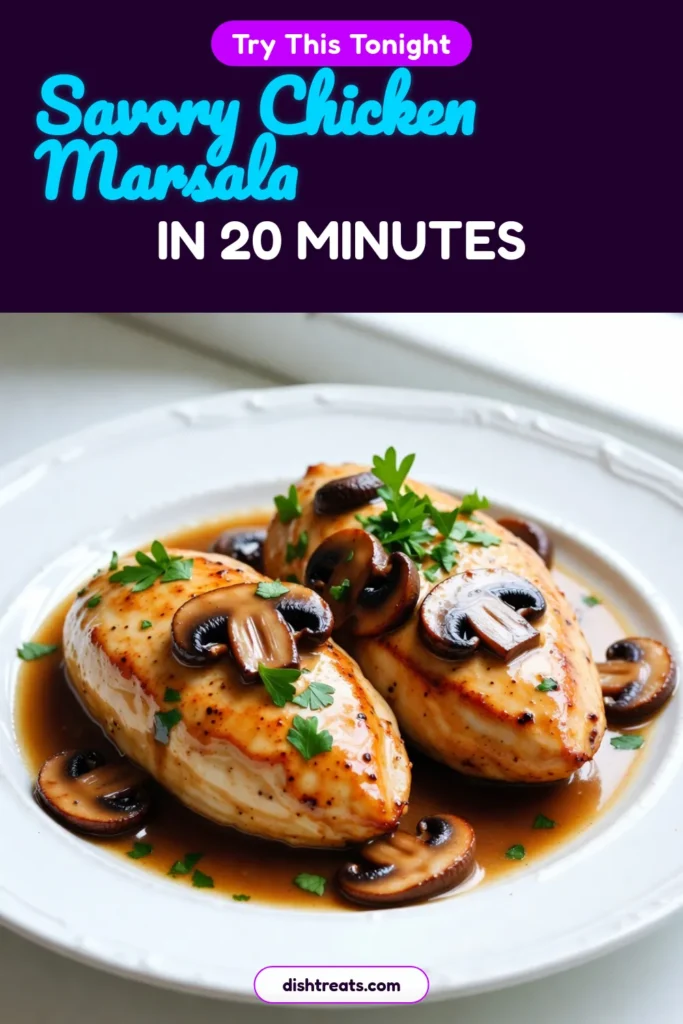 Savor the rich flavor of this quick chicken marsala recipe that’s perfect for busy nights. In just 20 minutes, you can enjoy easy chicken marsala featuring tender chicken breasts, fresh mushrooms, and a delightful balsamic sauce. This skillet chicken marsala packs a savory punch, making it an instant family favorite. Try this balsamic chicken marsala today and bring comfort to your dining table. Save and share for later! #ChickenMarsala #EasyDinner #QuickRecipes #SavoryMeals