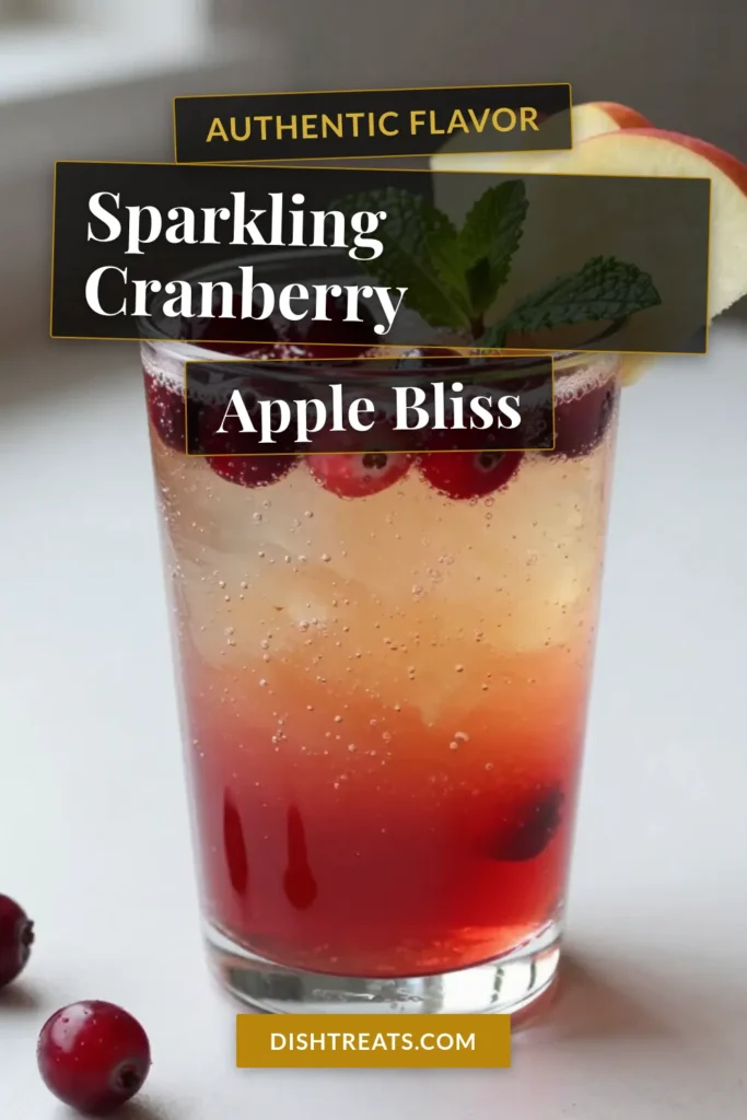 Looking for a refreshing non-alcoholic drink? Try this delightful Cranberry Apple Spritzer! This homemade spritzer recipe combines unsweetened cranberry juice and fresh apple juice with sparkling water for a bubbly, festive beverage perfect for any occasion. Garnished with cranberries, apple slices, and mint, it's a great addition to your festive drink ideas. Save this recipe and impress your guests! #CranberryAppleSpritzer #NonAlcoholicDrinks #SparklingBeverages #FestiveDrinkIdeas