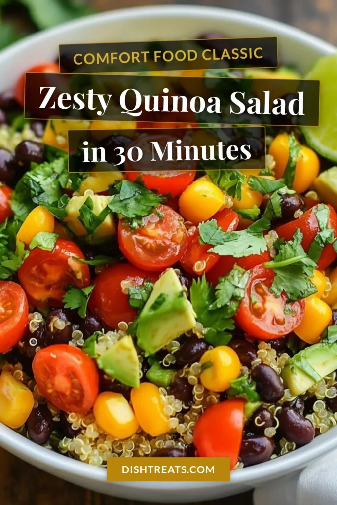 Discover the ultimate zesty quinoa black bean salad that's perfect for a healthy meal! This vibrant vegetarian salad combines fluffy quinoa, black beans, fresh veggies, and creamy avocado for a delicious and nutritious dish. Ideal for meal prep, this healthy quinoa recipe is simple and packed with flavor. Try this avocado black bean salad today and enjoy a refreshing twist! Save and share this recipe! #QuinoaBlackBeanSalad #ZestyQuinoaSalad #HealthyQuinoaRecipe #VegetarianSaladRecipes