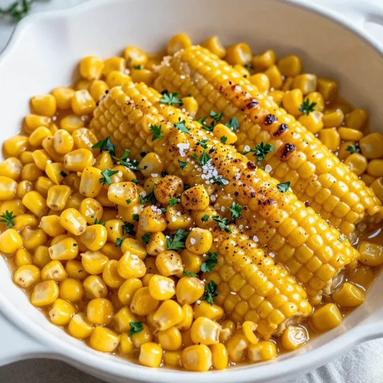 You need 4 cups of fresh corn kernels. This is about 6-8 ears of corn. Fresh corn gives the best flavor and texture. Look for bright yellow kernels and firm cobs. Use 1/4 cup of unsalted butter. This butter adds creaminess to the dish. Unsalted lets you control the salt level. Add 1/4 cup of pure honey. Honey brings a sweet, rich flavor. It balances the corn's natural taste. Always choose pure honey for the best results. You will need 1 teaspoon of sea salt and 1/2 teaspoon of black pepper. These seasonings enhance the dish. They add just the right amount of flavor without overpowering the sweetness. For herbs, use 1 tablespoon of fresh thyme and 2 tablespoons of chopped parsley. Thyme adds earthiness, while parsley gives a fresh touch. They also make the dish look pretty! {{ingredient_image_2}} Start by shucking the corn. Remove the husks and silk from each ear. Hold the cob upright in a bowl. Use a sharp knife to slice downwards. Collect the kernels in the bowl. This will give you about 4 cups of fresh corn. Next, heat a large skillet over medium heat. Add 1/4 cup of unsalted butter. Let it melt completely. Once melted, pour in 1/4 cup of pure honey. Stir well with a wooden spoon. You want a smooth honey-butter mixture. Now, add the fresh corn kernels to the skillet. Stir them to coat with the honey-butter blend. Let the corn cook for about 7-10 minutes. Stir occasionally for even cooking. The corn should be tender and slightly caramelized but still crunchy. While the corn cooks, season with 1 teaspoon of sea salt and 1/2 teaspoon of black pepper. Add 1 tablespoon of fresh thyme leaves. Mix all the ingredients well. This will help the flavors combine nicely. Once the corn is done, remove the skillet from the heat. Sprinkle chopped fresh parsley on top. This adds a pop of color. You can serve it right in the skillet or transfer it to a serving dish. Drizzle a bit more honey for extra sweetness if you like. Enjoy this sweet and savory side dish! Always pick fresh corn. Look for bright green husks. The kernels should be plump and juicy. Gently press a kernel; it should burst with liquid. If you can, buy locally. Sweet corn tastes best when it's fresh. Cook the corn for 7 to 10 minutes. Stir occasionally. This helps it cook evenly. You want it tender but still crunchy. Watch for a golden color on the edges. This means it's caramelizing and getting sweet. Serve the dish warm right from the skillet. For a pretty touch, add extra honey and thyme on top. This dish pairs well with grilled meats or spicy dishes. Honey butter skillet corn brings a sweet balance to any meal. Pro Tips Choose Sweet Corn: For the best flavor, use fresh, sweet corn in season. Check for bright yellow kernels with a slightly glossy appearance. Adjust Sweetness: If you prefer a less sweet dish, reduce the amount of honey. You can also substitute with maple syrup for a different flavor profile. Enhance the Flavor: Add a splash of lime juice or a sprinkle of chili powder for a zesty kick that complements the sweetness of the honey. Serve Warm: Skillet corn is best enjoyed warm, so serve it immediately after cooking. Reheating can make the corn lose its crunch. {{image_4}} You can give your honey butter skillet corn a tasty twist by adding cheese. A sprinkle of cotija or feta cheese adds a creamy texture. Just mix in the cheese right before serving. The warm corn will melt the cheese slightly, making it extra delicious. If you enjoy some heat, add chili powder or cayenne pepper. Start with a pinch and adjust to your liking. This will bring warmth to the sweet honey butter. You can also stir in some diced jalapeños for an extra kick. This variation pairs well with grilled meats. Try different herbs to change the flavor of your corn. Basil or cilantro can add a fresh taste. Just be sure to chop them finely and mix them in at the end. You can also use a blend of dried Italian herbs for a unique flavor profile. Each herb gives a new twist to the dish, keeping it exciting! You can store leftover honey butter skillet corn in the fridge. Place it in an airtight container. It stays fresh for about 3 to 4 days. Make sure to let it cool before sealing to avoid steam buildup. To reheat, use a skillet over medium heat. Add a splash of water or a bit of butter to keep it moist. Stir often for about 5 minutes. You can also use the microwave. Heat in short bursts, stirring in between, until warm. If you want to freeze honey butter skillet corn, let it cool first. Then, place it in a freezer-safe container. It can last for up to 3 months in the freezer. Thaw it in the fridge overnight before reheating. Yes, you can use frozen corn. It saves time and is easy to find. Just thaw it before cooking. The flavor may differ slightly, but it will still taste good! You can store it in the fridge for about three days. Keep it in an airtight container. Reheat it in a skillet for the best taste. This dish pairs well with grilled meats, like chicken or steak. It also goes great with tacos or as part of a BBQ spread. Feel free to mix it with rice or quinoa for a hearty meal! To reduce sweetness, use less honey. You can also add more salt and pepper to balance the flavors. Fresh herbs, like parsley, help too! Yes! Replace the butter with plant-based butter or coconut oil. Use agave syrup instead of honey for sweetness. You’ll still get a tasty dish without the animal products! In this blog post, we explored how to make honey butter skillet corn. We covered key ingredients like fresh corn, butter, and honey. You learned step-by-step instructions for preparing, cooking, and seasoning the dish. I also shared tips for choosing the best corn and serving ideas. In closing, this recipe is simple and versatile. Experiment with different herbs or add cheese for a twist. Enjoy your cooking adventure!