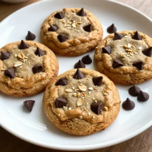 - 1 cup creamy peanut butter - 1/2 cup packed brown sugar - 1/4 cup granulated sugar - 1 large egg - 1 teaspoon pure vanilla extract - 1 cup rolled oats - 1/2 teaspoon baking soda - 1/4 teaspoon fine sea salt - 1/2 cup dark chocolate chips - Optional: 1/4 cup chopped nuts Nut-free alternatives You can use sun butter or soy nut butter. These options work well as they mimic peanut butter. Sugar substitutes Try using coconut sugar or maple syrup. They add sweetness without refined sugar. Gluten-free options For gluten-free cookies, use certified gluten-free oats. They ensure your cookies stay safe for gluten-sensitive eaters. {{ingredient_image_2}} - Preheat oven to 350°F (175°C). - Line baking sheet with parchment paper. Start by preheating the oven. This step is key for even baking. While the oven warms up, grab a baking sheet. Lining it with parchment paper helps the cookies not stick. This makes cleanup easy. - Creaming the peanut butter and sugars. - Mixing in the egg and vanilla. - Combining dry ingredients. In a large bowl, mix the creamy peanut butter with brown sugar and granulated sugar. Use a hand mixer or a spatula to make it smooth. This mixture should be creamy with no lumps. Next, add one large egg and one teaspoon of pure vanilla extract. Mix well until everything is blended. In another bowl, whisk together rolled oats, baking soda, and fine sea salt. This helps the dry ingredients mix evenly. Now, slowly add this dry mix to the wet mixture. Stir gently with a wooden spoon or spatula. Don’t overmix; just combine until you see no flour. Finally, fold in half a cup of dark chocolate chips, and if you want, add some chopped nuts too. - Portioning the dough onto the baking sheet. - Baking time and checking for doneness. - Cooling process after baking. Now it’s time to shape the cookies. Use a tablespoon to scoop dough and drop it on the sheet. Leave about two inches between each scoop. This space lets them spread nicely. Bake in the preheated oven for about 10 to 12 minutes. Look for golden edges and soft centers to know they are done. Once baked, take them out of the oven. Let the cookies cool on the baking sheet for five minutes. After that, move them to a wire rack. This step helps them cool completely and finish setting. Enjoy the aroma as they cool! The temperature of your ingredients matters. Use peanut butter at room temp for easy mixing. This helps the mix come together smoothly. Cold eggs can also change the dough. Always let them warm up a bit first. Mixing is key to the right texture. After adding dry ingredients, stir gently. This avoids overmixing, which can make cookies tough. You want a soft dough that holds shape but isn't dry. Spices can take your cookies to the next level. A dash of cinnamon or nutmeg adds warmth and depth. You can also try a splash of almond extract for a twist. Each addition brings a new flavor experience. Different chocolates can change the taste, too. Dark chocolate chips give a rich touch. Milk chocolate adds creaminess, while white chocolate offers sweetness. Mix and match to find your favorite combo! Serving cookies well makes them more inviting. A rustic wooden platter works great. It adds warmth and charm to your display. Scatter a few chocolate chips around for visual appeal. For a fun touch, stack the cookies in a tower. Use small dessert cups for individual servings. You can also drizzle melted chocolate on top for a fancy look. Pro Tips Use Natural Peanut Butter: Opt for natural peanut butter without added sugars or oils for a healthier option and a more authentic peanut flavor. Chill the Dough: For thicker cookies, chill the dough for 30 minutes before baking. This helps prevent spreading and results in a chewier texture. Check for Doneness: Cookies will continue to cook slightly after being removed from the oven. Look for lightly golden edges and soft centers for the perfect texture. Experiment with Mix-ins: Feel free to get creative! Add in dried fruits, coconut flakes, or different types of chocolate chips for a unique twist on the classic recipe. {{image_4}} You can add a variety of nuts to your cookies. Chopped walnuts or pecans work great. They add crunch and flavor. If you want to make nut-free cookies, just skip the nuts. You can still enjoy the rich taste of peanut butter and chocolate. To make these cookies healthier, switch to natural sweeteners. Try using honey or maple syrup instead of brown sugar. You can also add superfoods like flaxseeds. They boost nutrition and add a nice texture. Mixing flavors can make your cookies even better. Try adding mashed banana to the dough. It pairs well with peanut butter. You can also infuse coffee for a deeper taste. The chocolate and coffee combo is delightful. To keep your cookies fresh, store them in an airtight container. This helps maintain their soft texture. You can place parchment paper between layers to avoid sticking. If you live in a warm area, it's better to store them in the fridge. In the fridge, they last longer but may become a bit firmer. Room temperature is fine too, but watch out for humidity. To freeze cookie dough, scoop it into balls and place them on a baking sheet. Freeze them for about two hours. Once firm, transfer the balls to a freezer bag. This way, you can bake fresh cookies anytime! When you're ready, bake straight from the freezer. Just add a minute or two to the baking time. Enjoy warm cookies after coming out of the oven! These cookies stay fresh for about one week at room temperature. If refrigerated, they can last up to two weeks. Check for signs of spoilage, like an off smell or hard texture. If they feel dry or crumbly, it’s time to toss them. Always trust your senses when it comes to food safety! Yes, you can use crunchy peanut butter. Crunchy peanut butter has bits of nuts in it. This gives your cookies a nice texture. The flavor remains the same, but the crunch adds fun. Just remember, it may change the smoothness of your cookies. Look for a few signs when baking. The edges should be lightly golden. The centers may look soft, but that's okay. They will firm up as they cool. If you press gently and they spring back, they are done. You can use several options if you need a vegan choice. Try one tablespoon of flaxseed meal mixed with three tablespoons of water. Let it sit for a few minutes to thicken. Applesauce or mashed banana works too. Each choice helps bind your cookies nicely. In this post, we covered how to make tasty peanut butter cookies. I shared the key ingredients, easy steps, and helpful tips for success. You learned about ingredient swaps and variations to suit your taste. Remember, the key to great cookies is mixing well and baking at the right time. Enjoy your baking journey and get creative with flavors and textures. I hope your cookie-making skills shine!